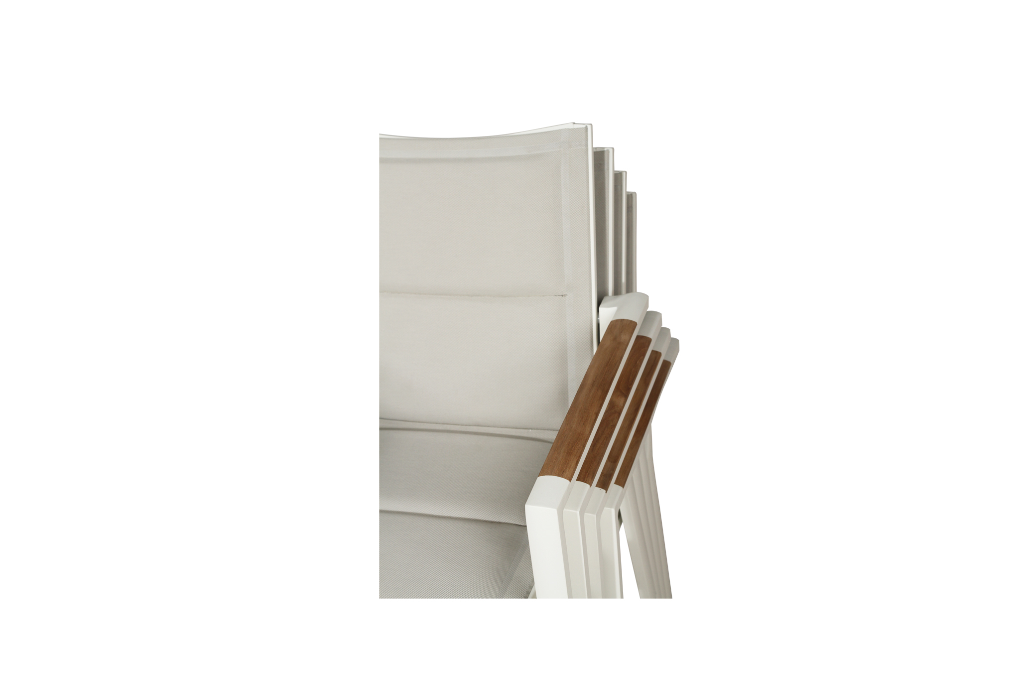 Roberto Stackable Outdoor Dining Chair - Pearl White - Set of 4 - Image 8