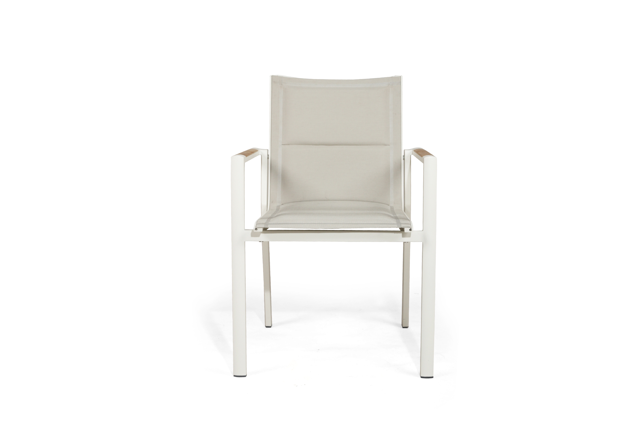 Roberto Stackable Outdoor Dining Chair - Pearl White - Set of 4 - Image 9