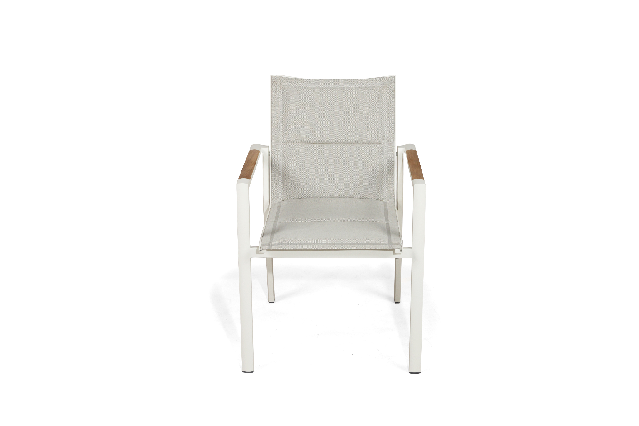 Roberto Stackable Outdoor Dining Chair - Pearl White - Set of 4 - Image 10