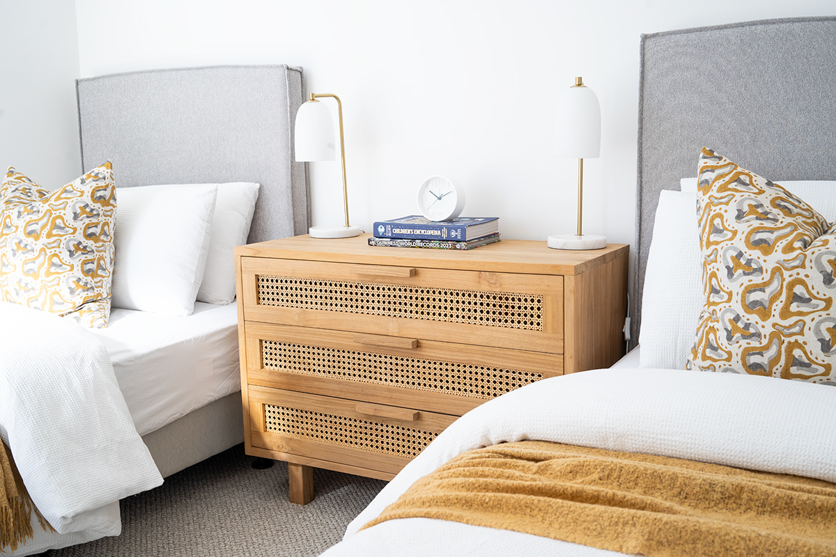 Harvey Upholstered Bedhead - Light Grey - Image 2