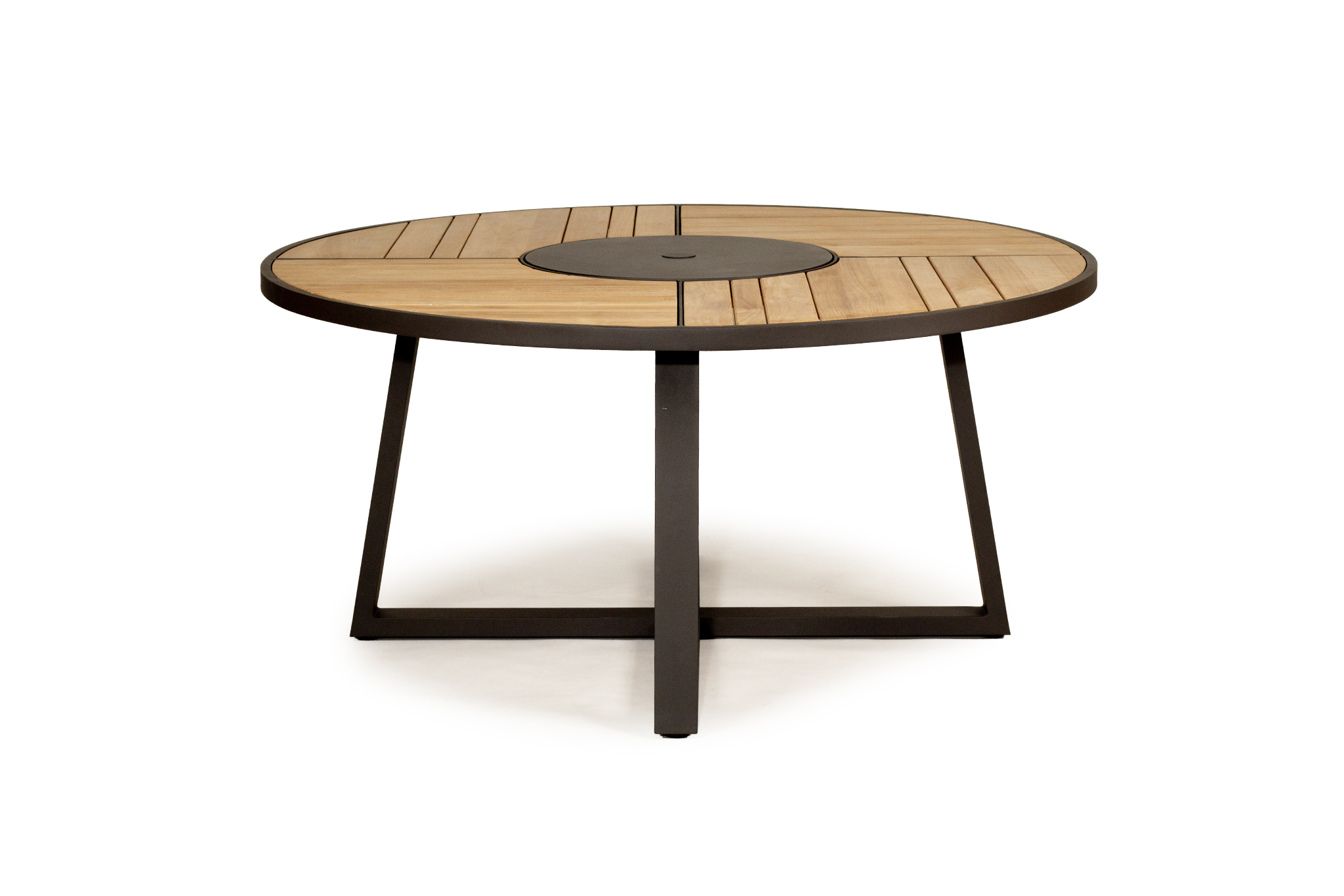 Watego Outdoor Round Dining Table - 1.6m - Asteroid Black (Charcoal) Powder Coated Legs