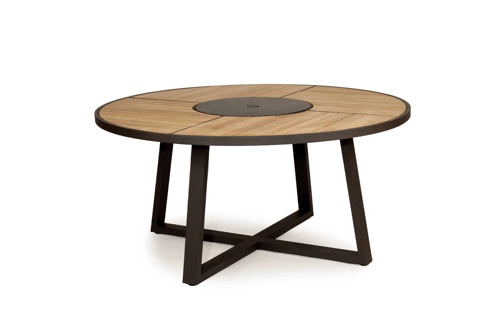 Watego Outdoor Round Dining Table - 1.6m - Asteroid Black (Charcoal) Powder Coated Legs - Image 4