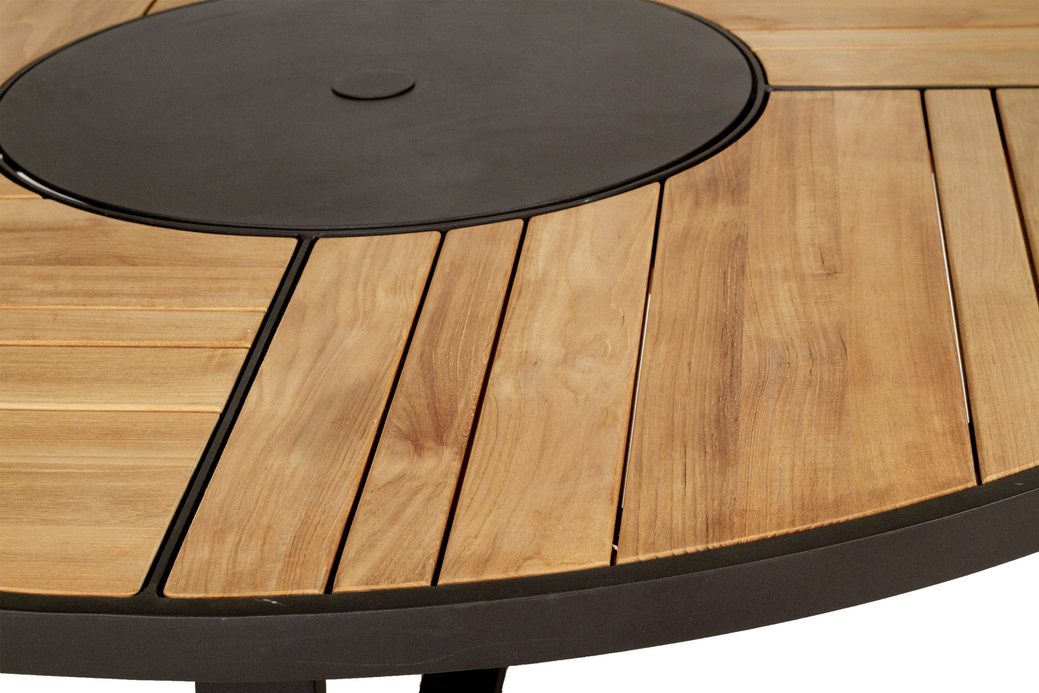 Watego Outdoor Round Dining Table - 1.6m - Asteroid Black (Charcoal) Powder Coated Legs - Image 3