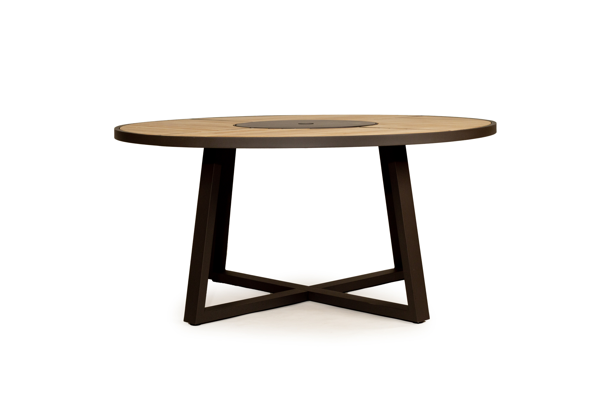 Watego Outdoor Round Dining Table - 1.6m - Asteroid Black (Charcoal) Powder Coated Legs - Image 5