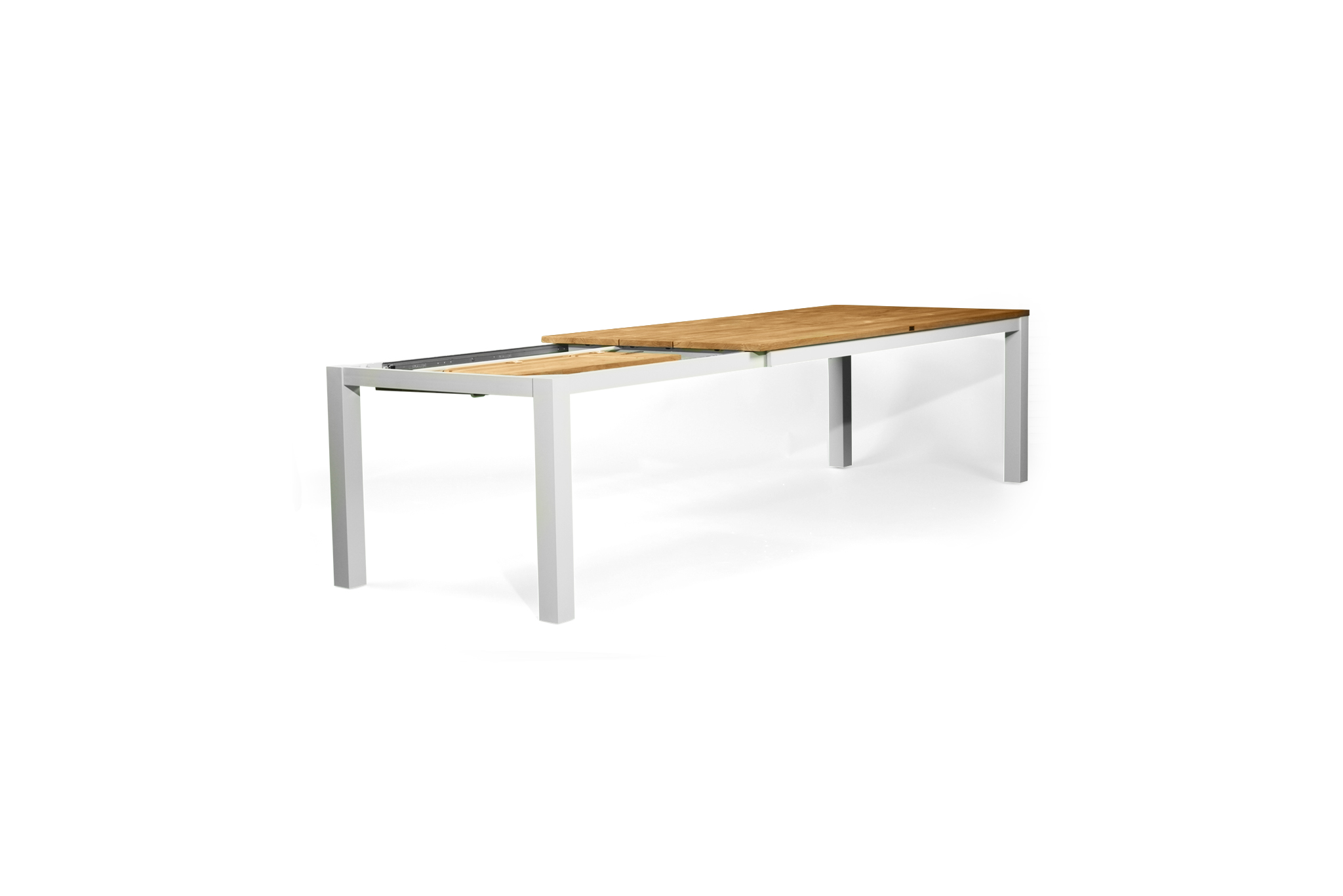 Carmel Outdoor Extension Table 3.1m - Pearl White Powder Coated Legs - Image 4