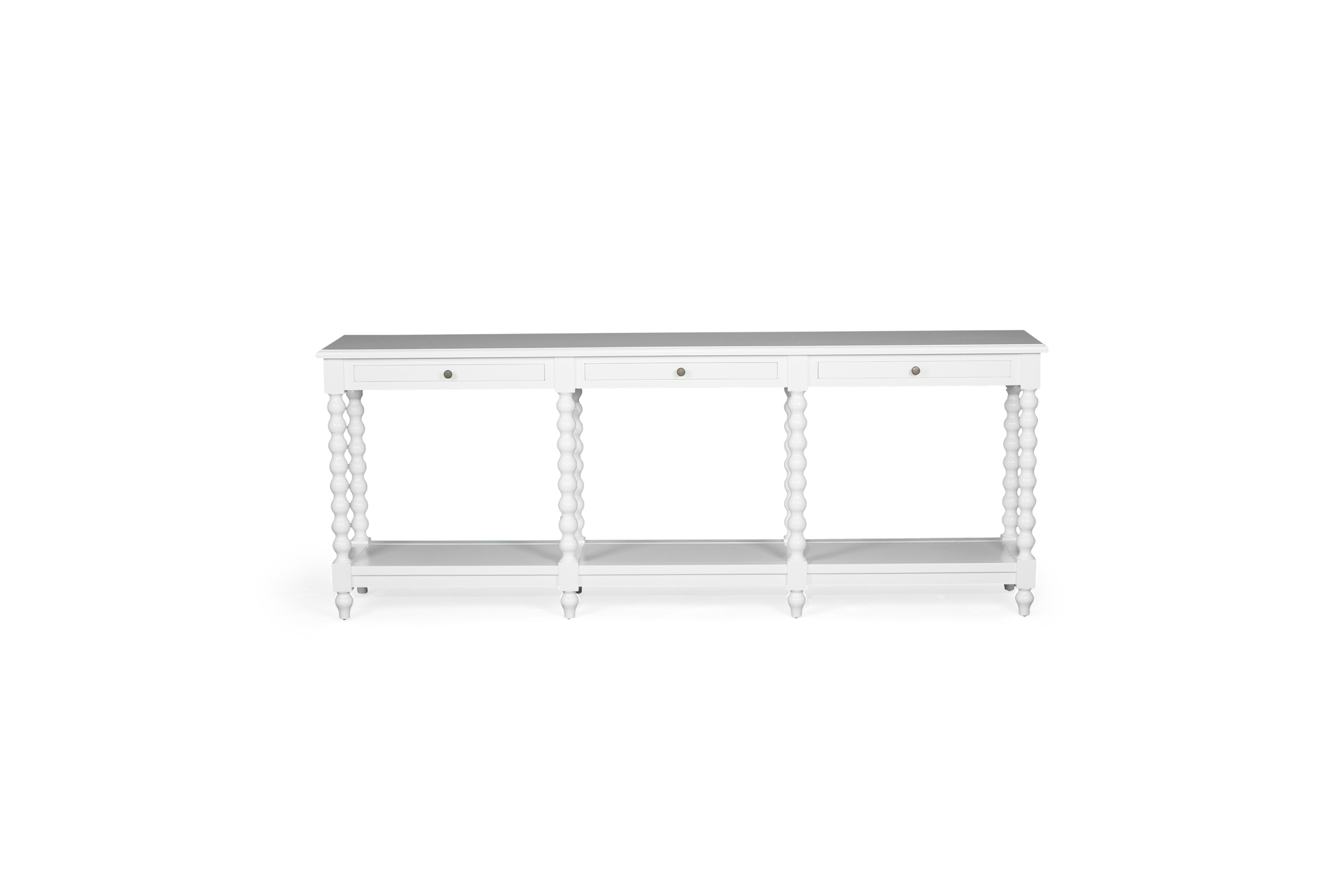 Stradbroke Bobbin Console Table - White - 3 Drawer