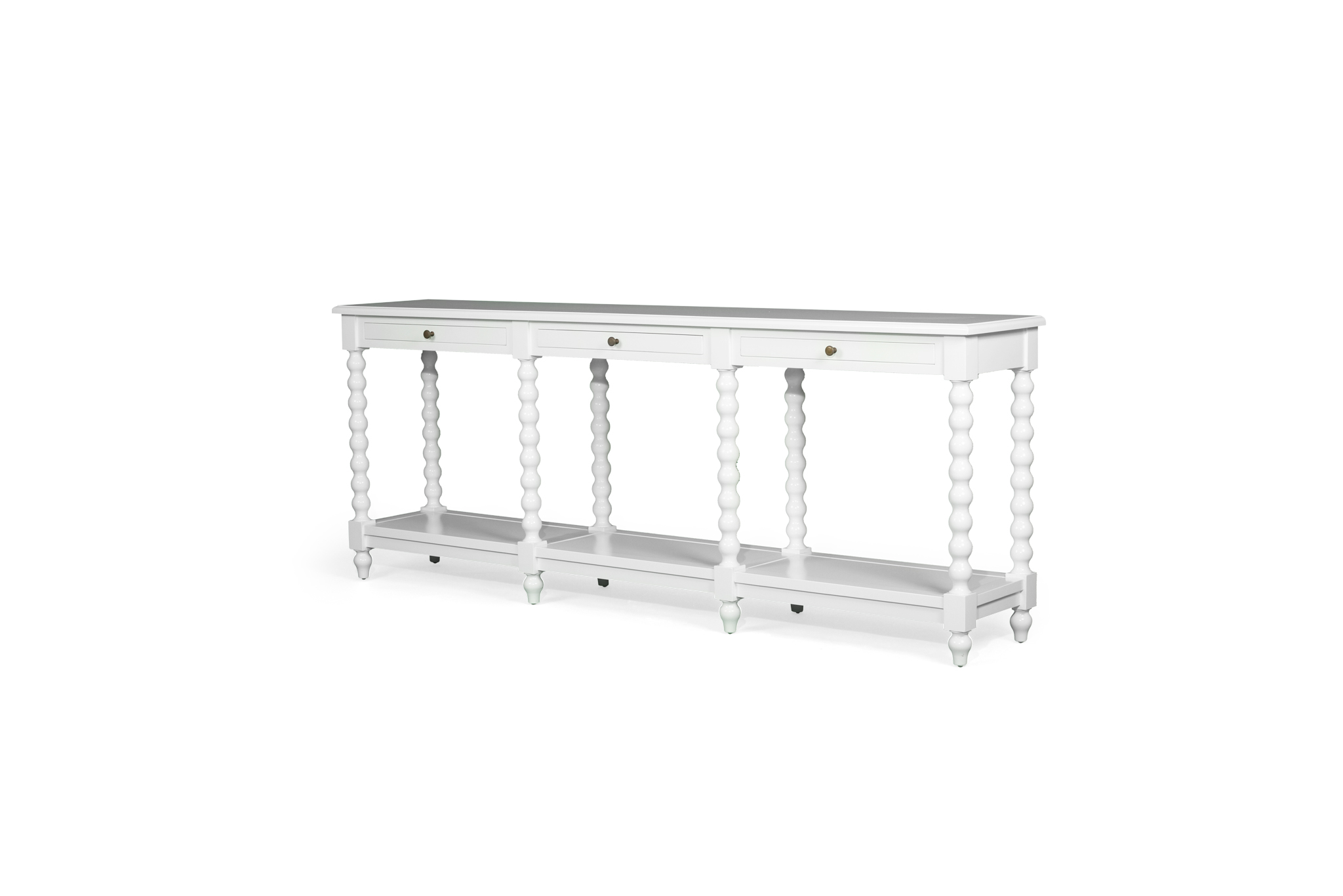 Stradbroke Bobbin Console Table - White - 3 Drawer - Image 3