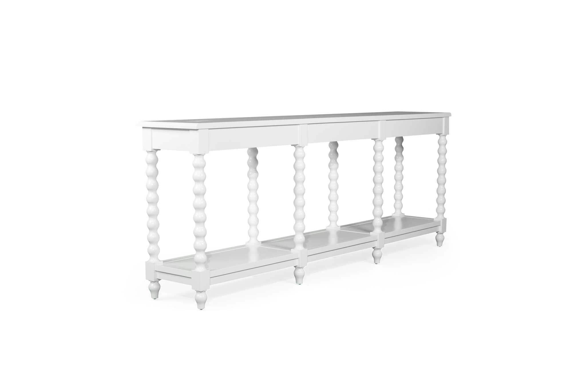 Stradbroke Bobbin Console Table - White - 3 Drawer - Image 5