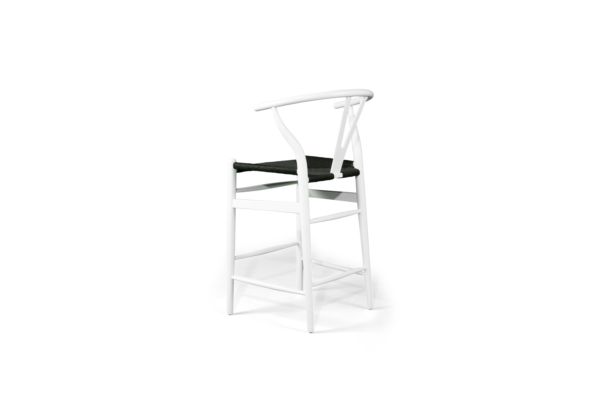 Wishbone Counter Stool - White with Charcoal Cord - Image 5