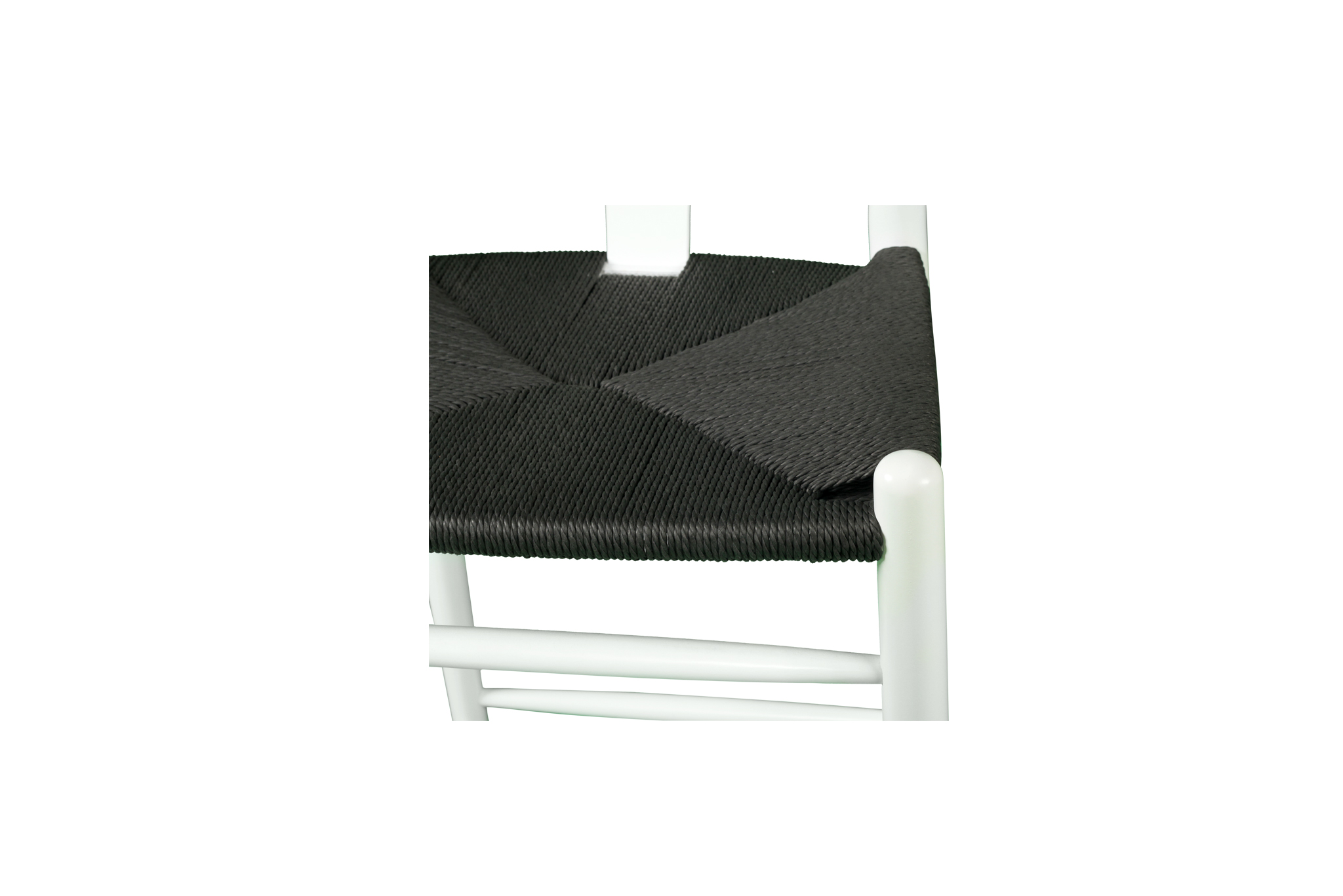 Wishbone Counter Stool - White with Charcoal Cord - Image 7