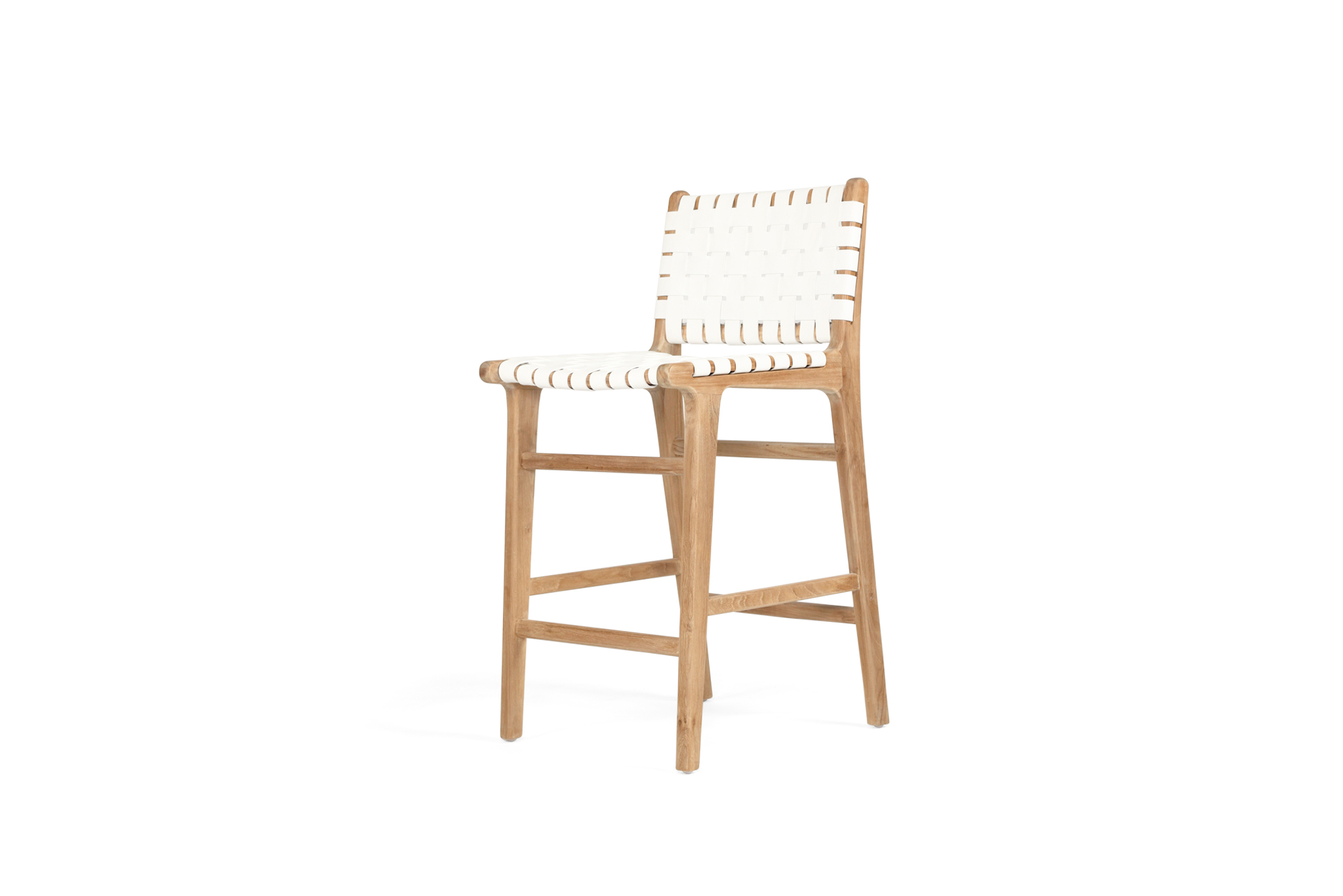 Pasadena Leather Counter Stool - White - Woven