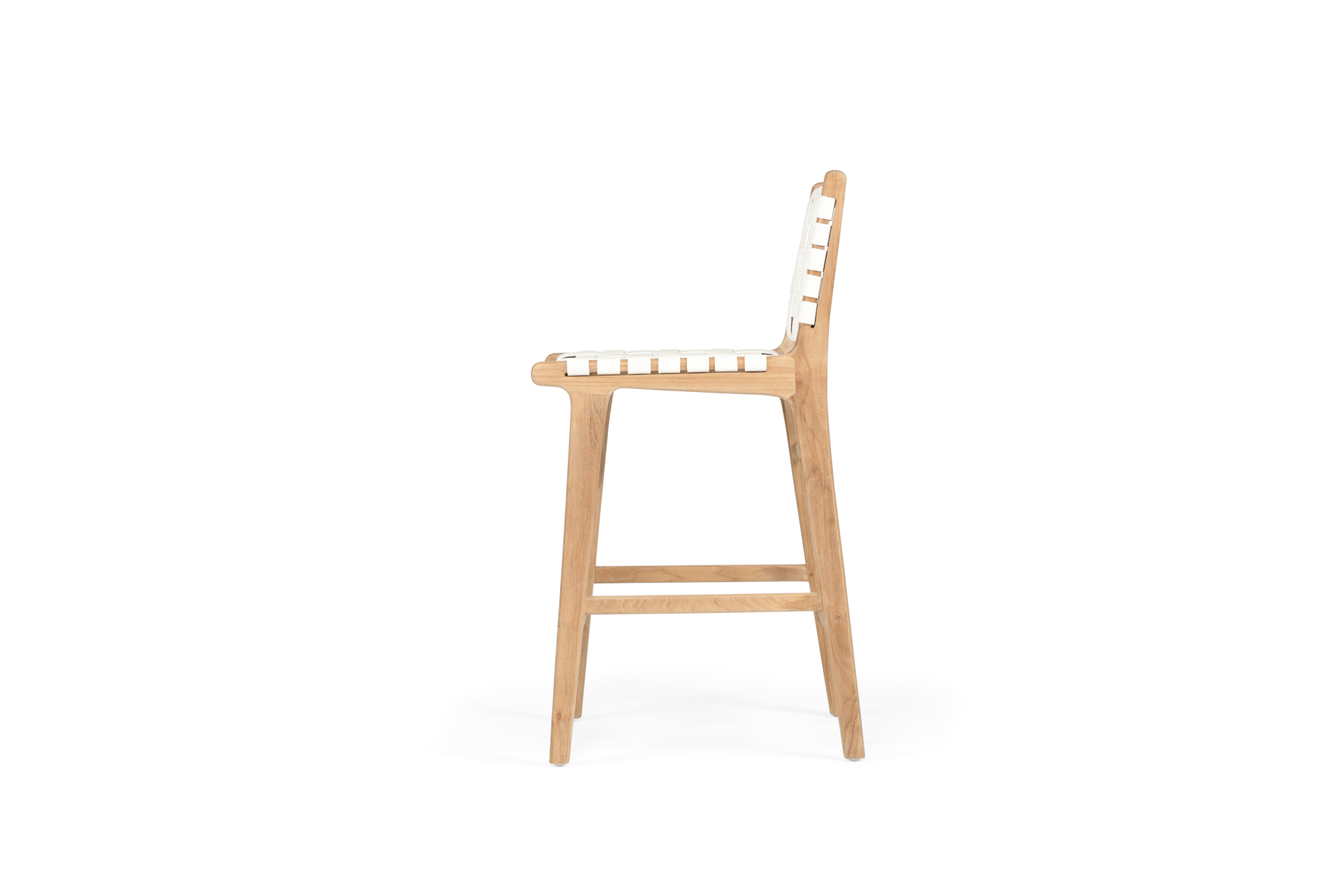 Pasadena Leather Counter Stool - White - Woven - Image 4
