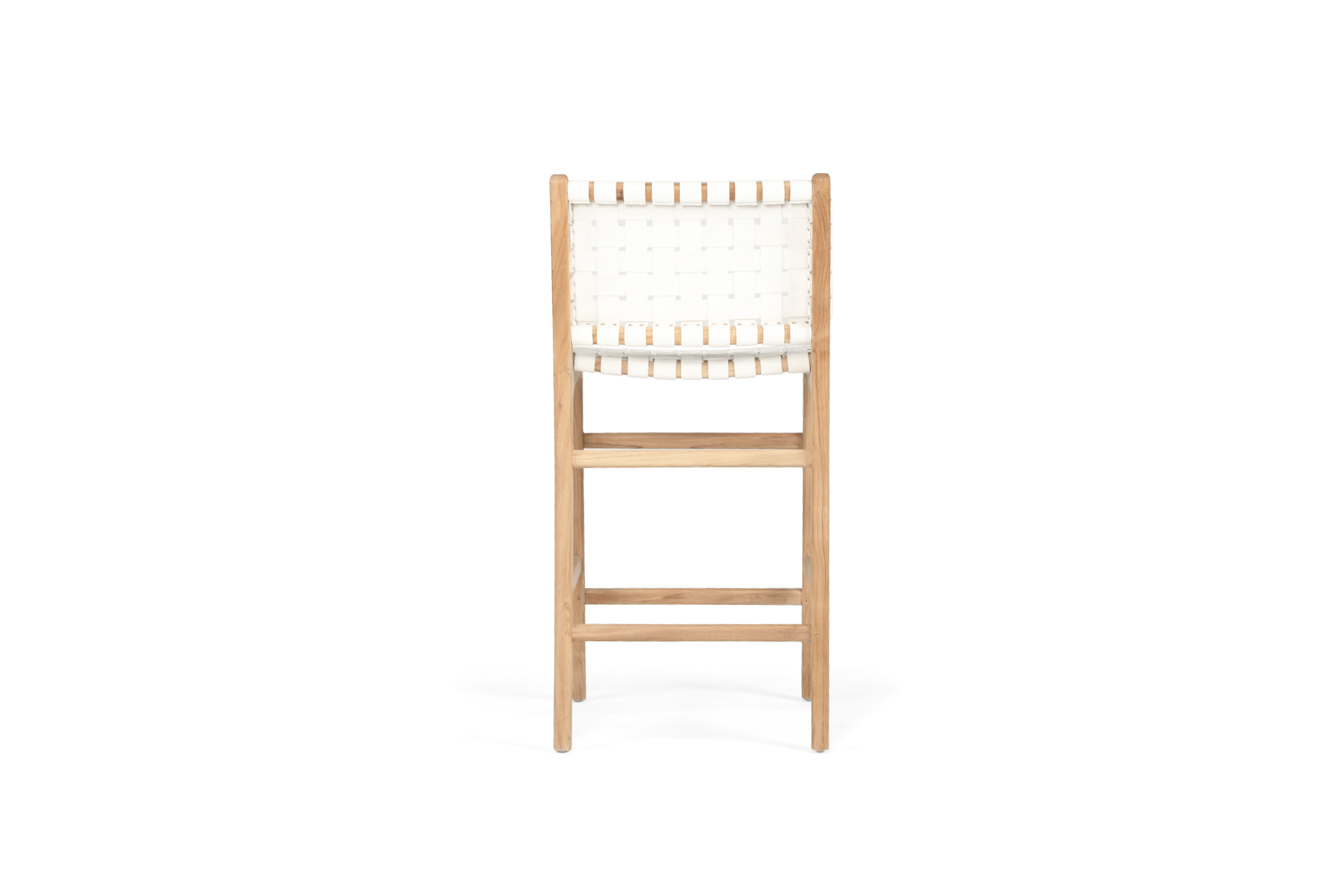 Pasadena Leather Counter Stool - White - Woven - Image 6