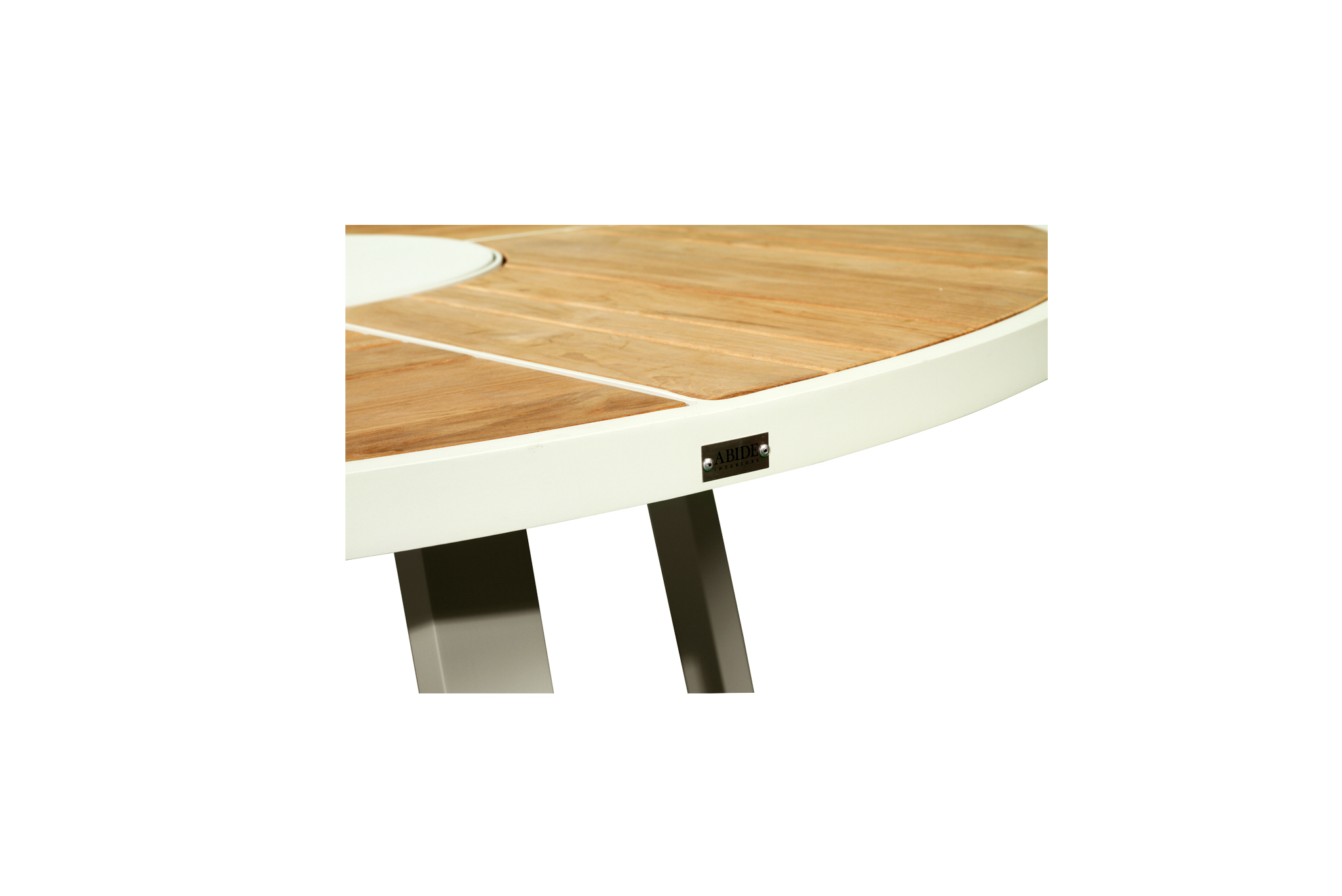 Watego Outdoor Round Dining Table - 1.6m - White Pearl Powder Coated Legs - Image 8