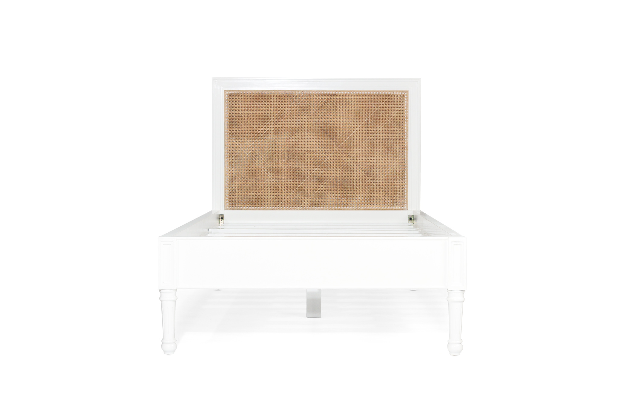 Hamilton Cane Bed - King Single Size - Low End - White