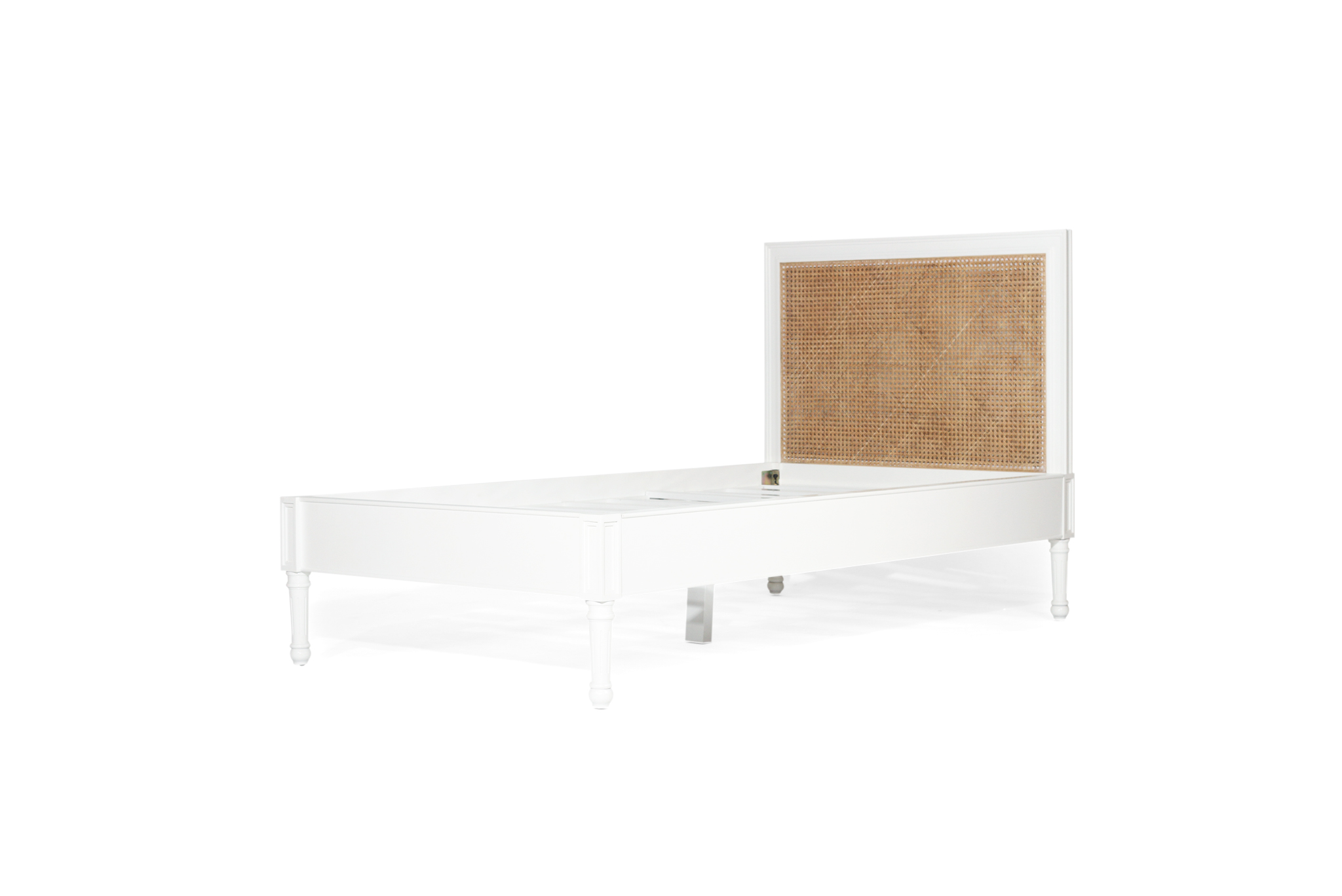 Hamilton Cane Bed - King Single Size - Low End - White - Image 4