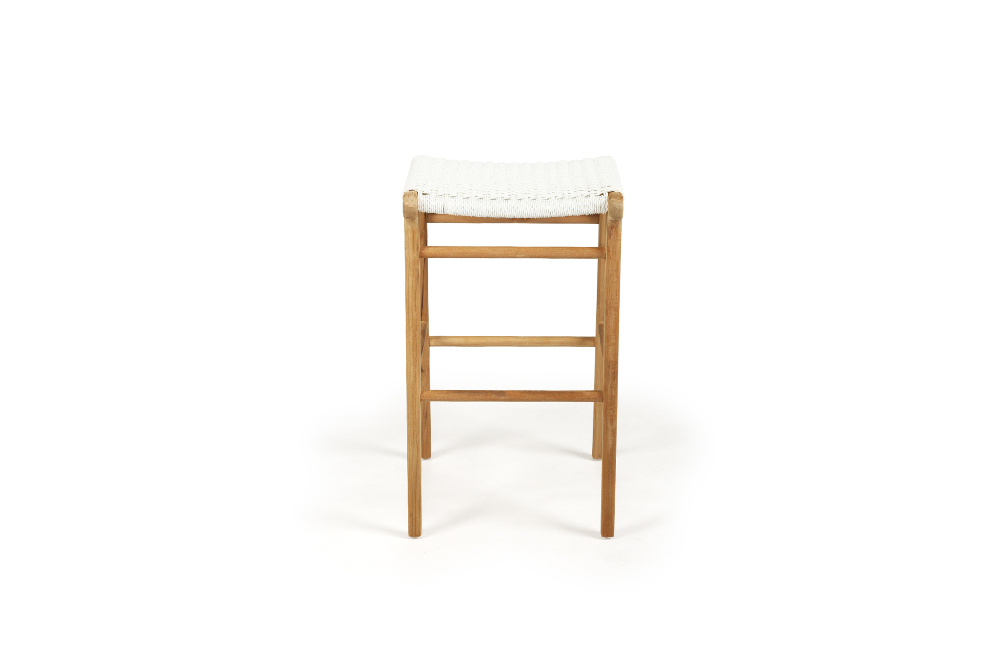 Zen Backless Bar Stool - White (Close Weave) - Image 5