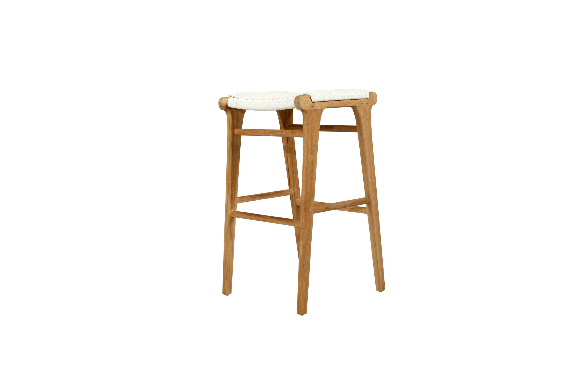 Zen Backless Bar Stool - White (Close Weave) - Image 2