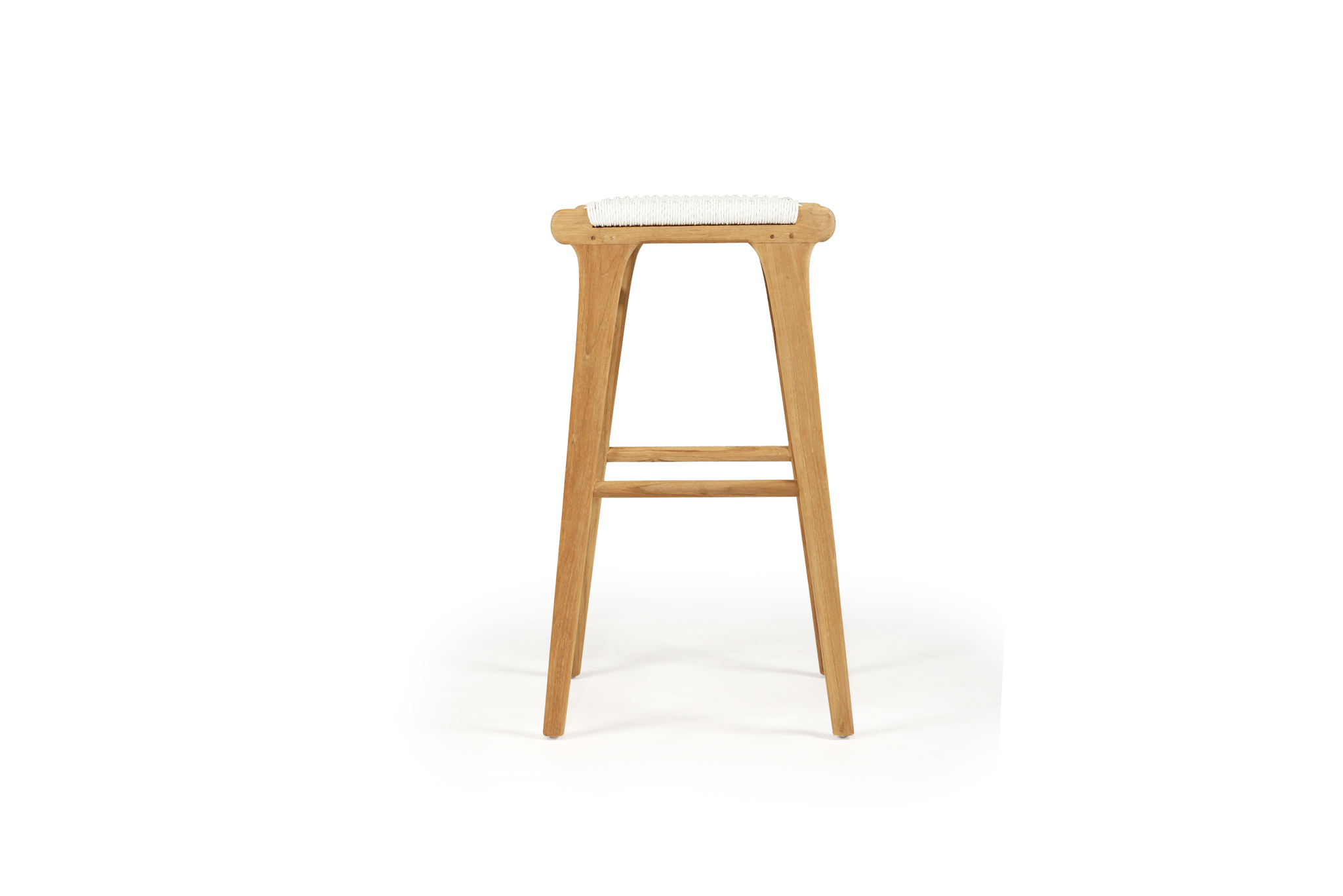 Zen Backless Bar Stool - White (Close Weave) - Image 3