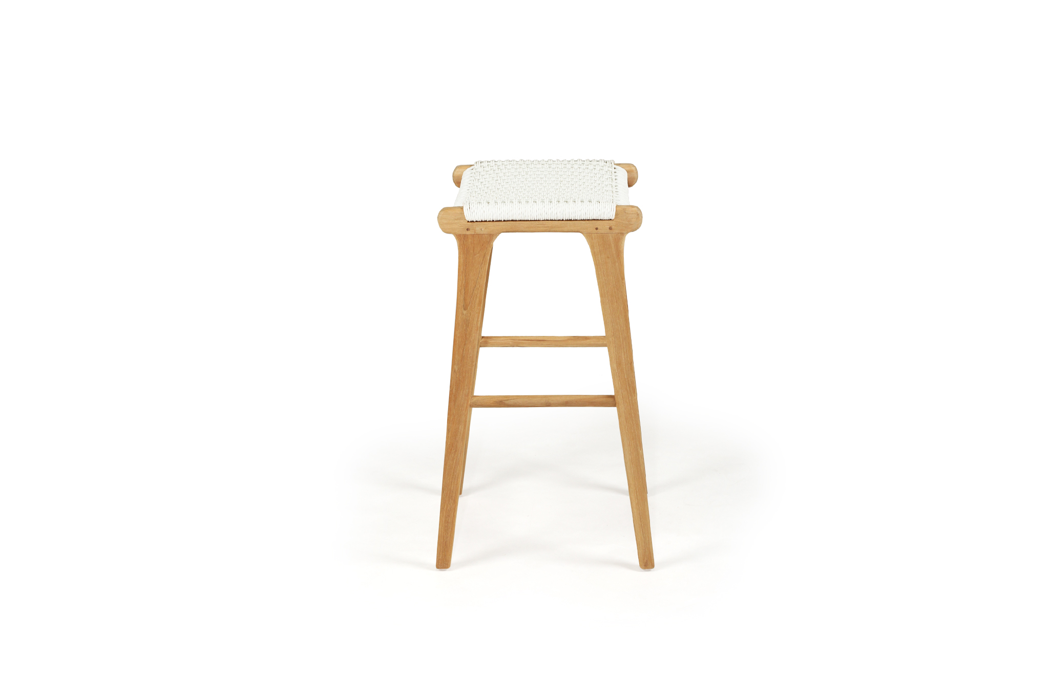 Zen Backless Bar Stool - White (Close Weave) - Image 4