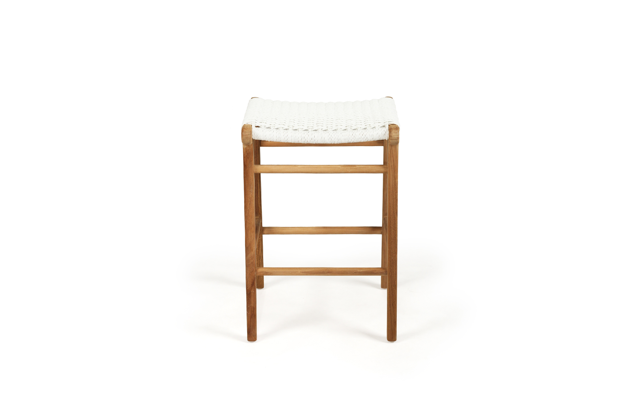 Zen Backless Counter Stool - White (Close Weave) - Image 4