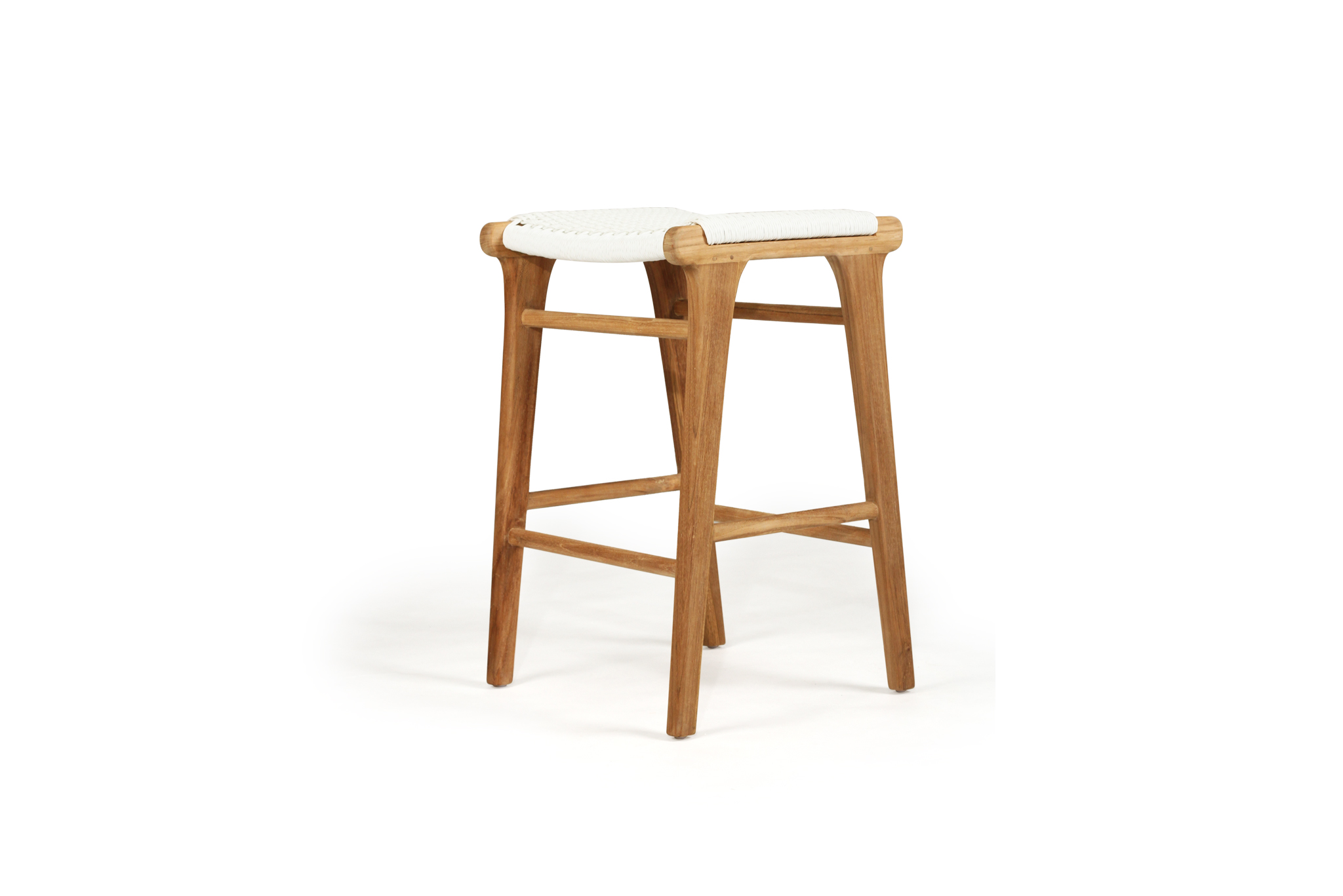 Zen Backless Counter Stool - White (Close Weave) - Image 2