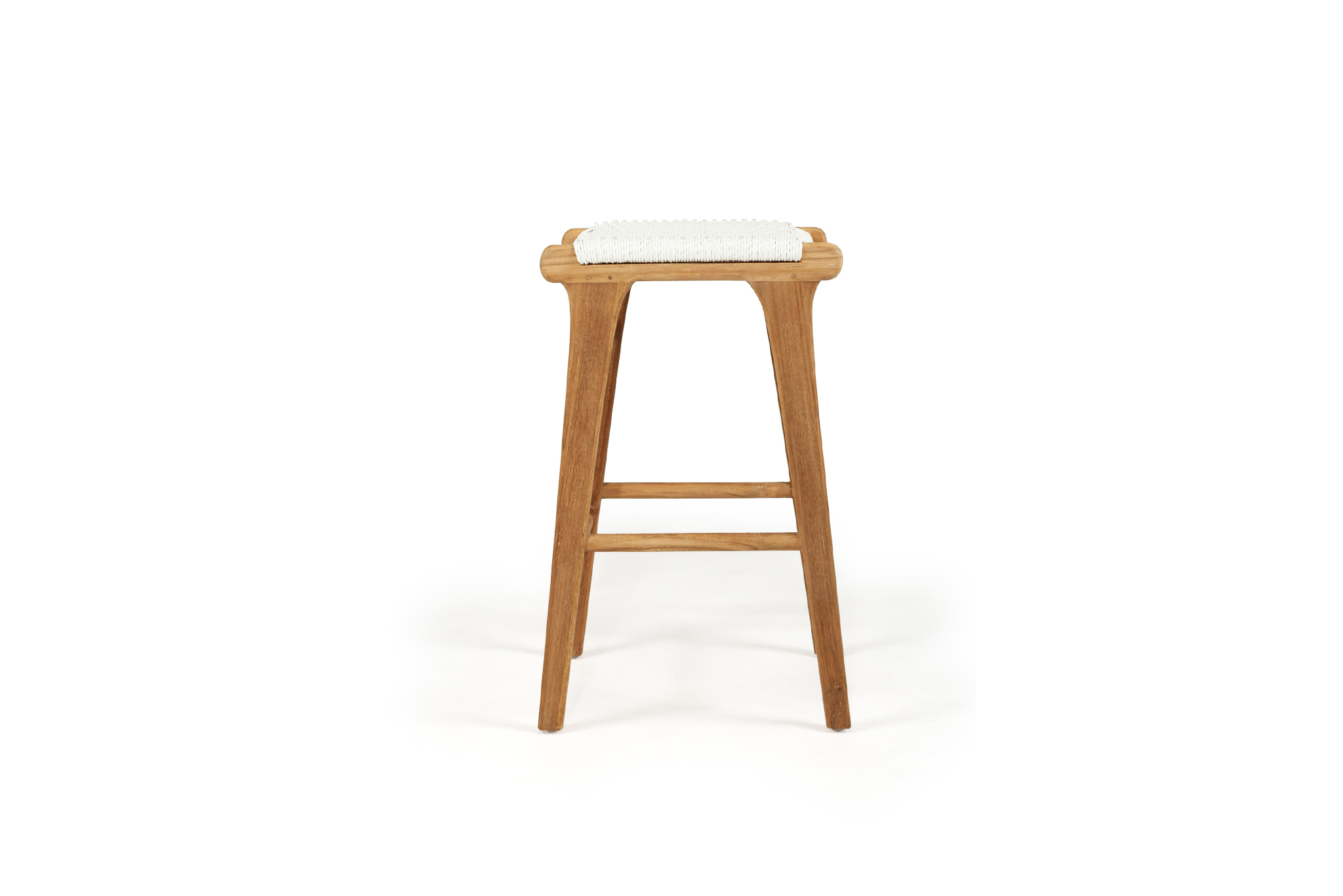 Zen Backless Counter Stool - White (Close Weave) - Image 3