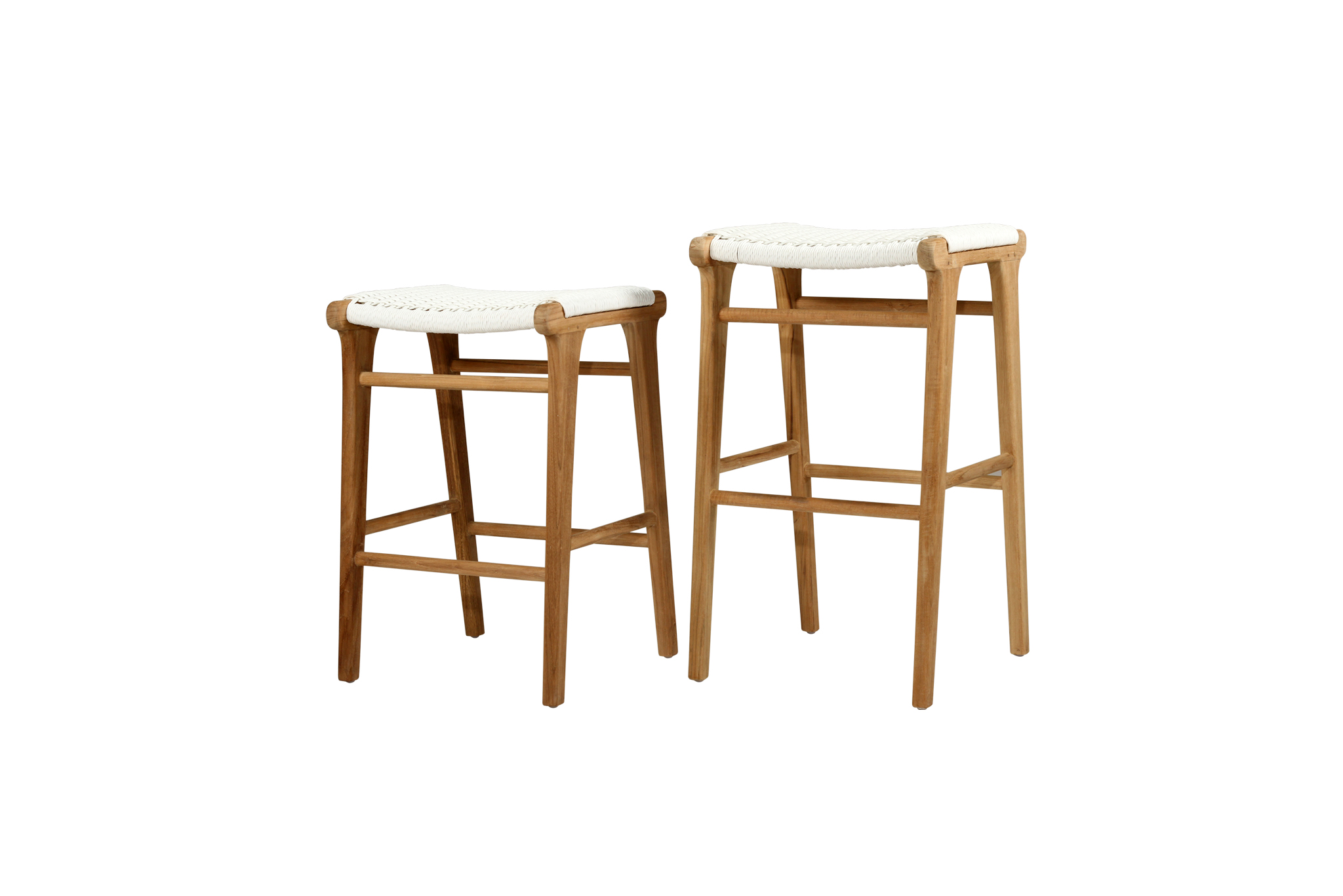 Zen Backless Bar Stool - White (Close Weave) - Image 8