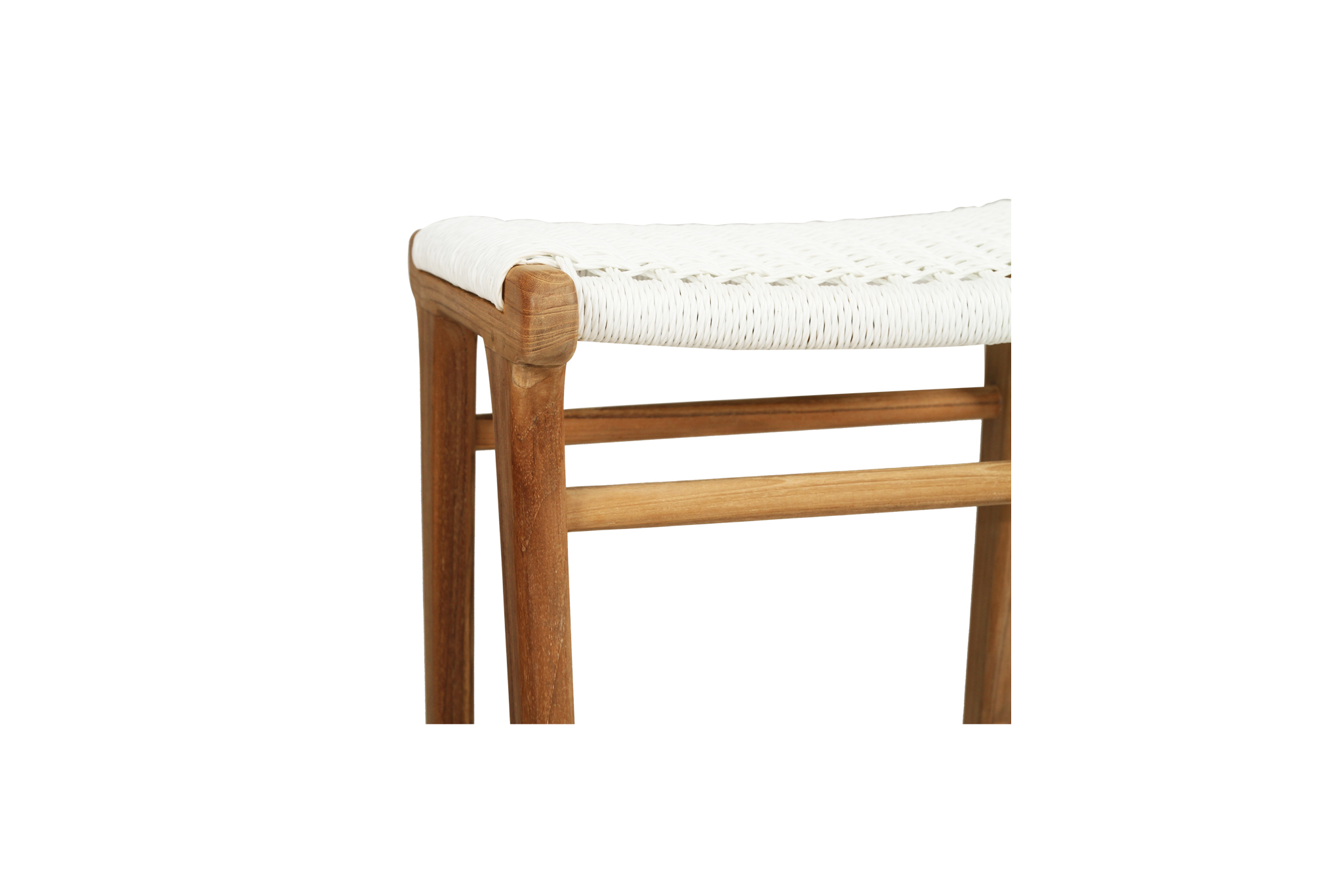 Zen Backless Counter Stool - White (Close Weave) - Image 7
