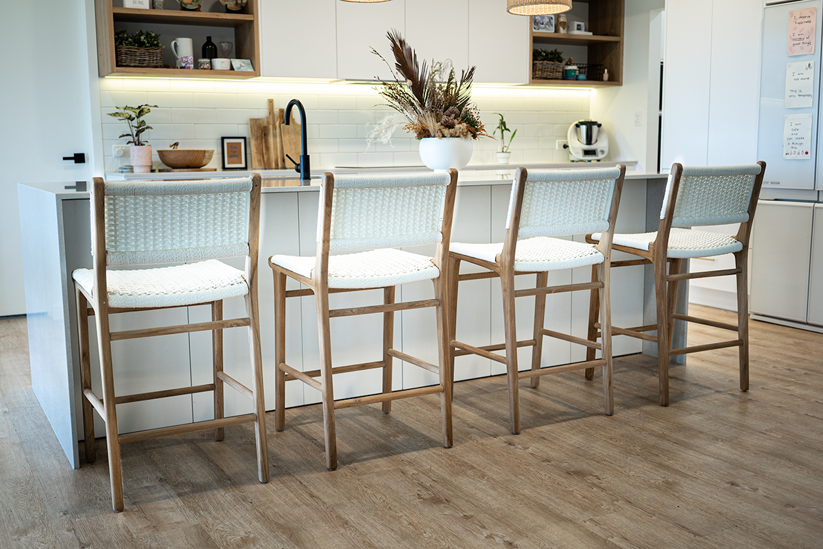 Zen Counter Stool - White (Close Weave) - Image 11