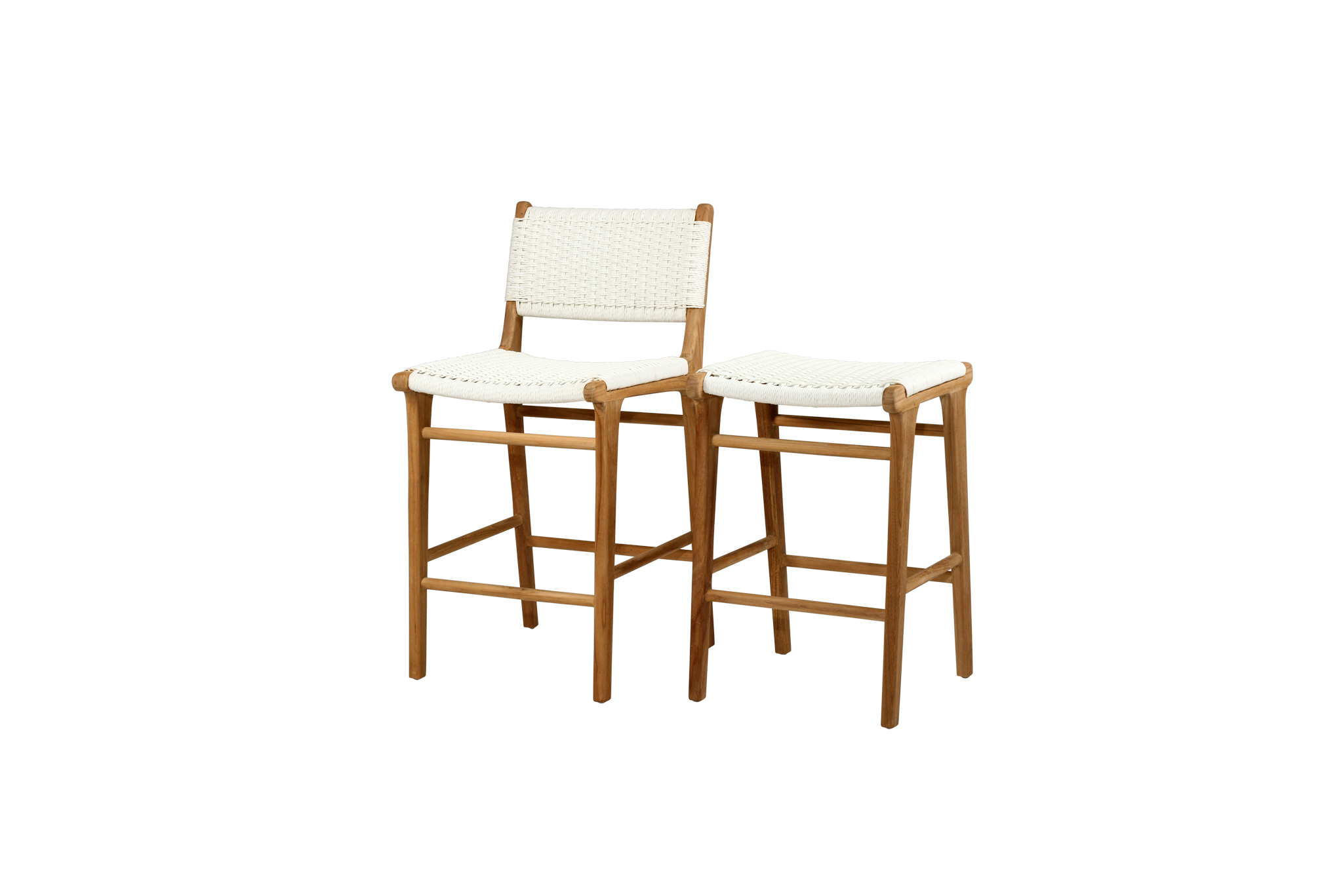 Zen Counter Stool - White (Close Weave) - Image 9