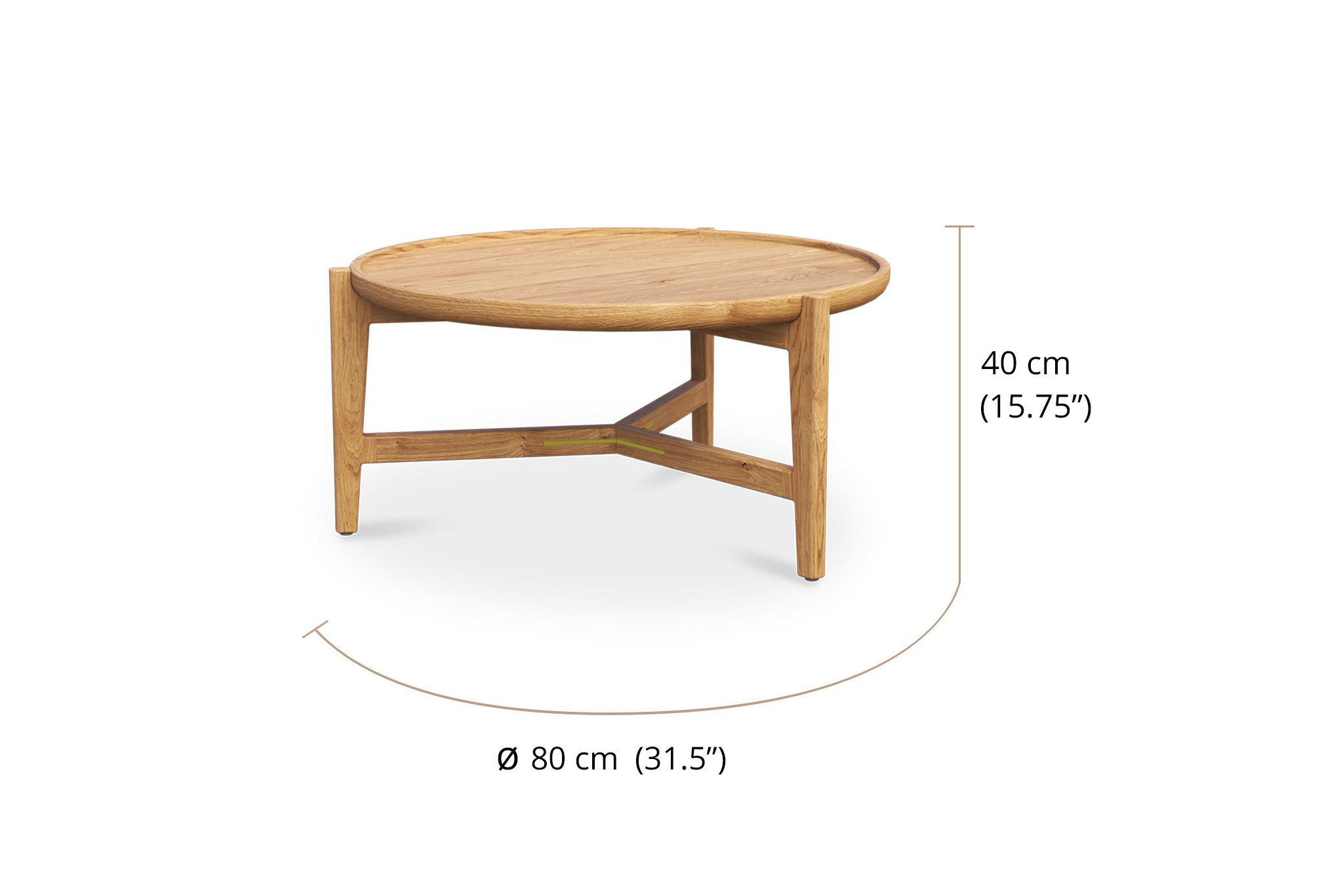 Ruben Coffee Table - 80cm - Black - Image 8