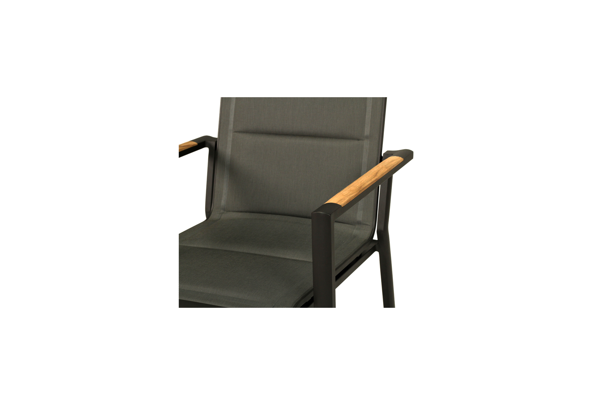 Roberto Stackable Outdoor Dining Chair - Asteroid Black (Charcoal) - Set of 4 - Image 12