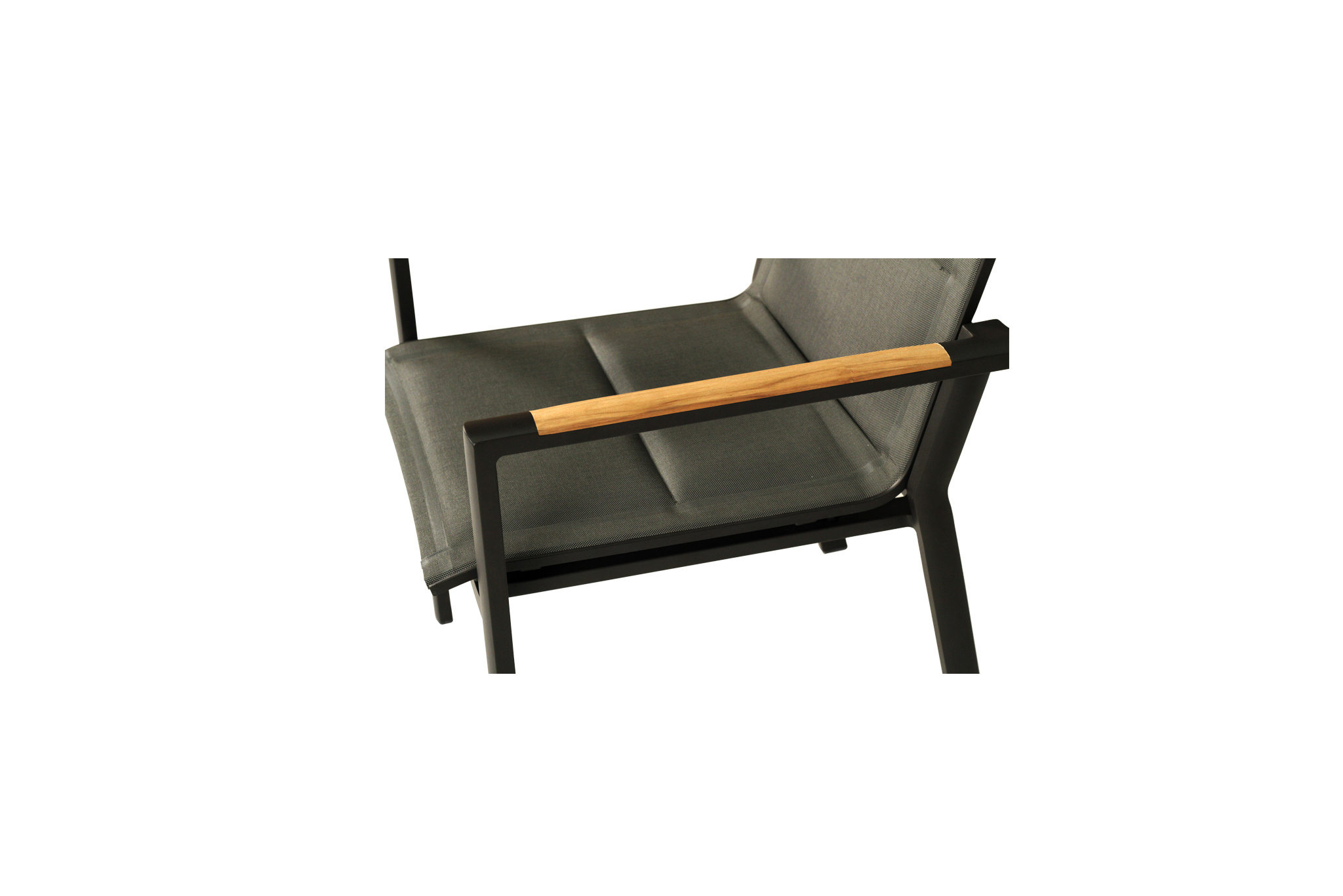 Roberto Stackable Outdoor Dining Chair - Asteroid Black (Charcoal) - Set of 4 - Image 13