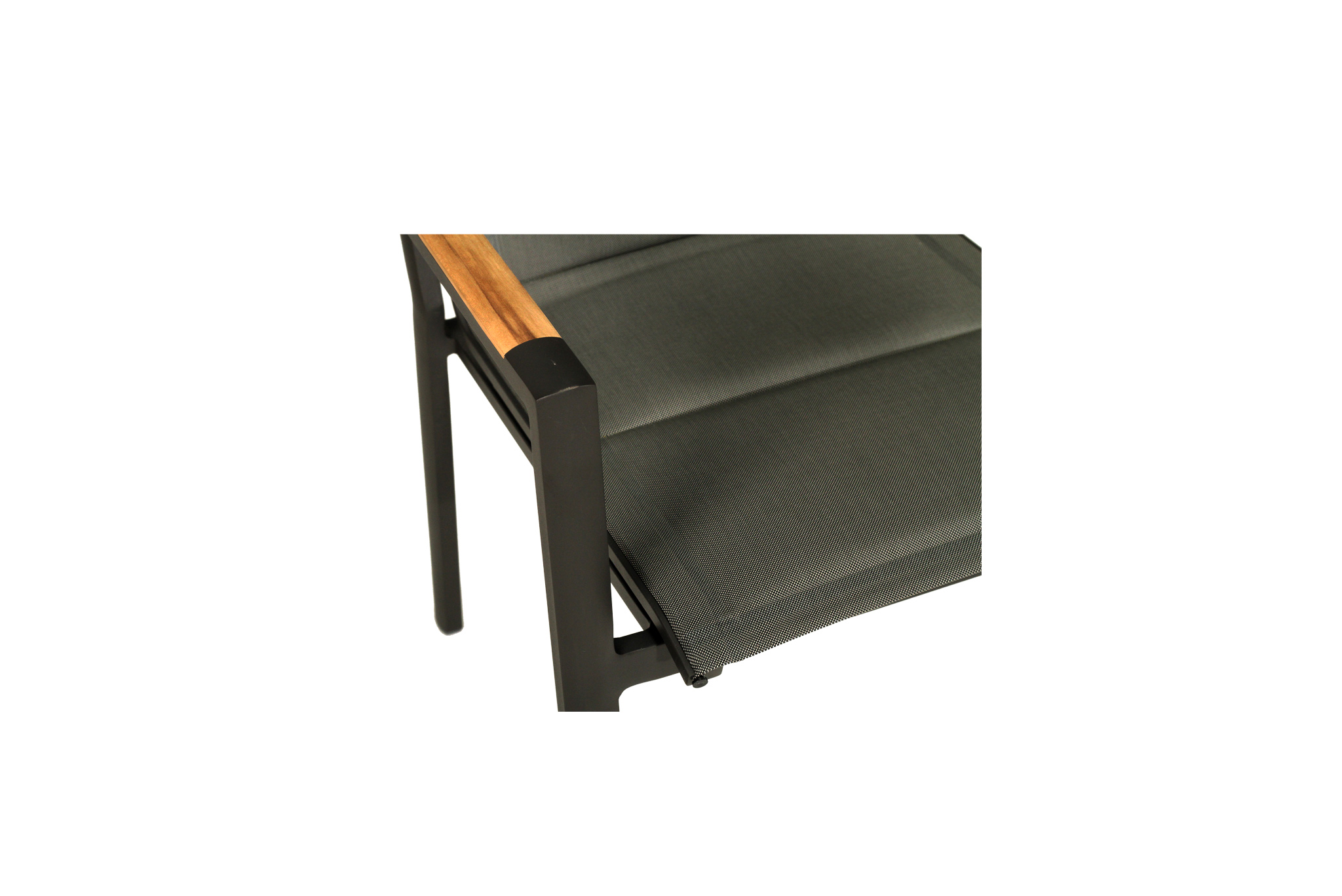 Roberto Stackable Outdoor Dining Chair - Asteroid Black (Charcoal) - Set of 4 - Image 14