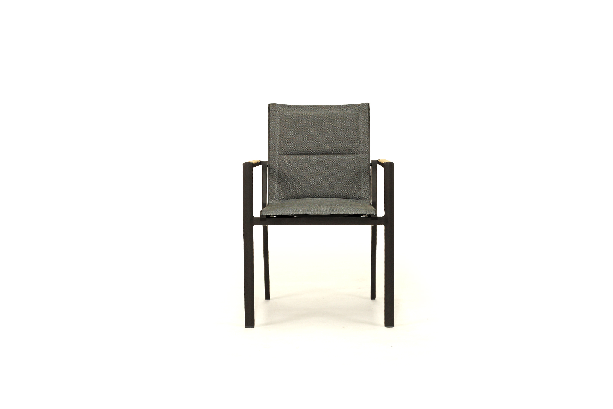 Roberto Stackable Outdoor Dining Chair - Asteroid Black (Charcoal) - Set of 4 - Image 3