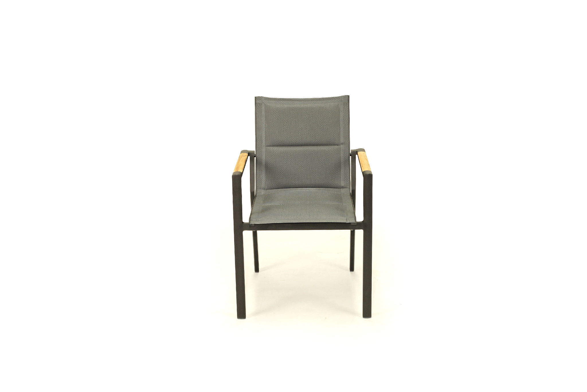 Roberto Stackable Outdoor Dining Chair - Asteroid Black (Charcoal) - Set of 4 - Image 4