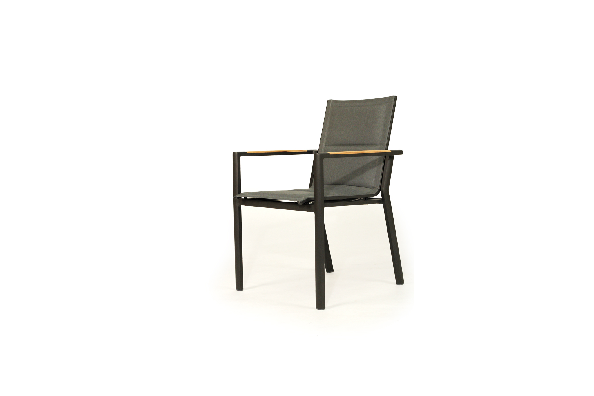 Roberto Stackable Outdoor Dining Chair - Asteroid Black (Charcoal) - Set of 4 - Image 5