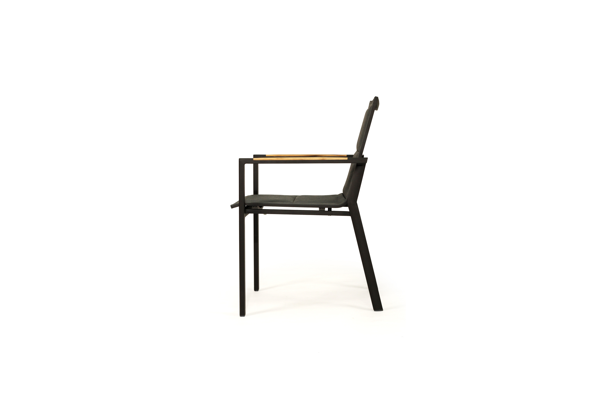Roberto Stackable Outdoor Dining Chair - Asteroid Black (Charcoal) - Set of 4 - Image 6