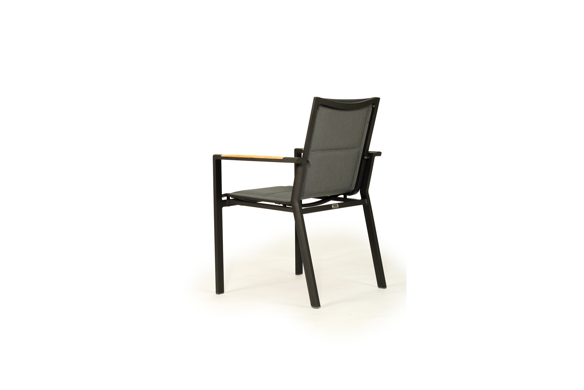 Roberto Stackable Outdoor Dining Chair - Asteroid Black (Charcoal) - Set of 4 - Image 7