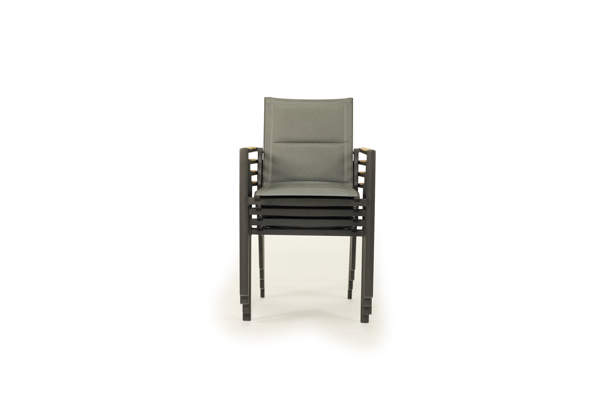 Roberto Stackable Outdoor Dining Chair - Asteroid Black (Charcoal) - Set of 4 - Image 9