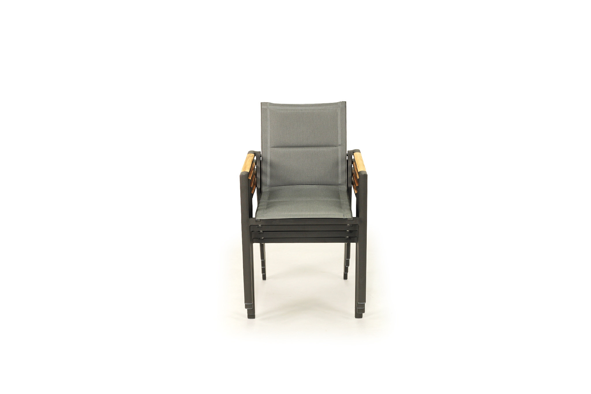 Roberto Stackable Outdoor Dining Chair - Asteroid Black (Charcoal) - Set of 4 - Image 10