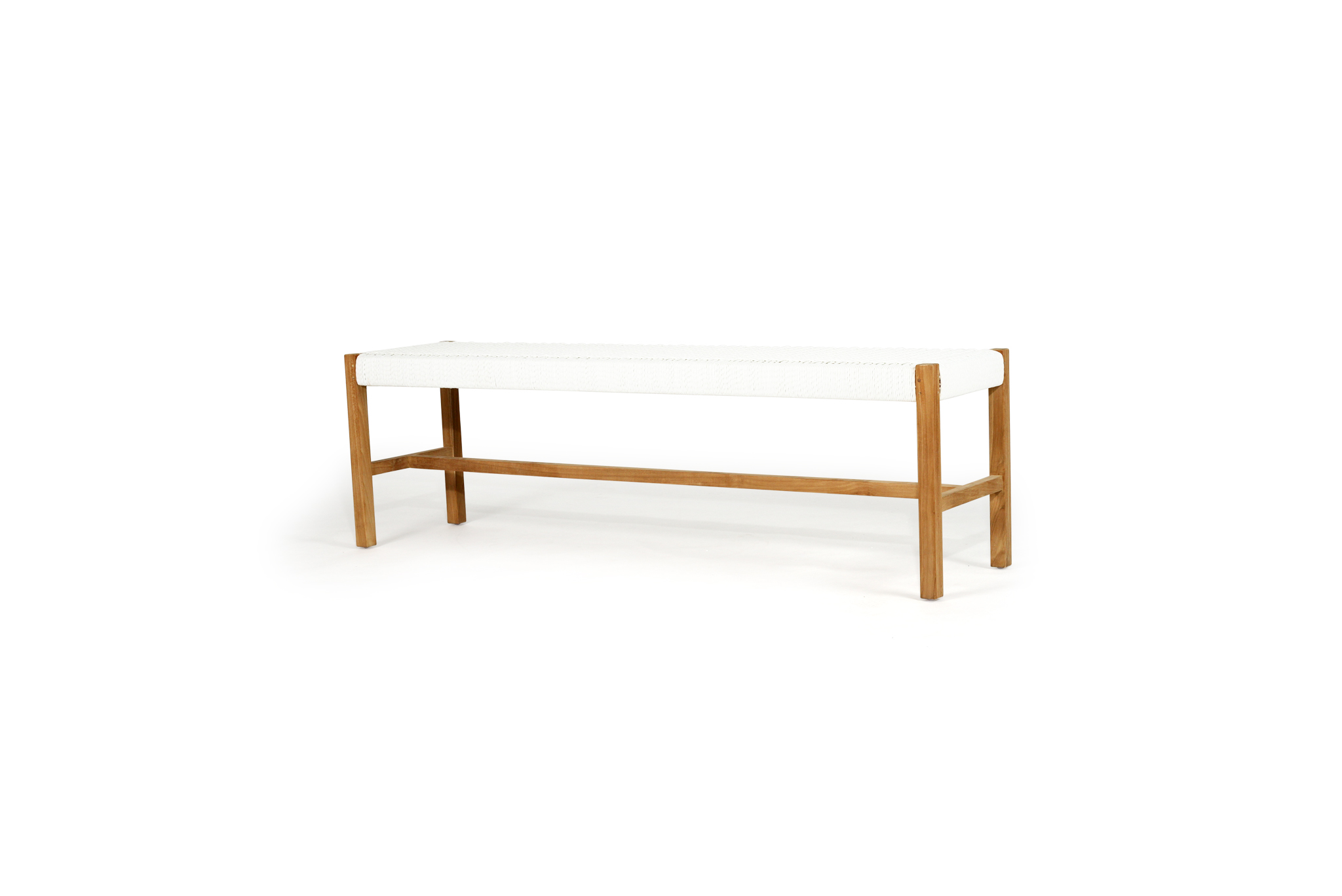 Sabai Woven Bench Seat - White - Close Weave - Image 3