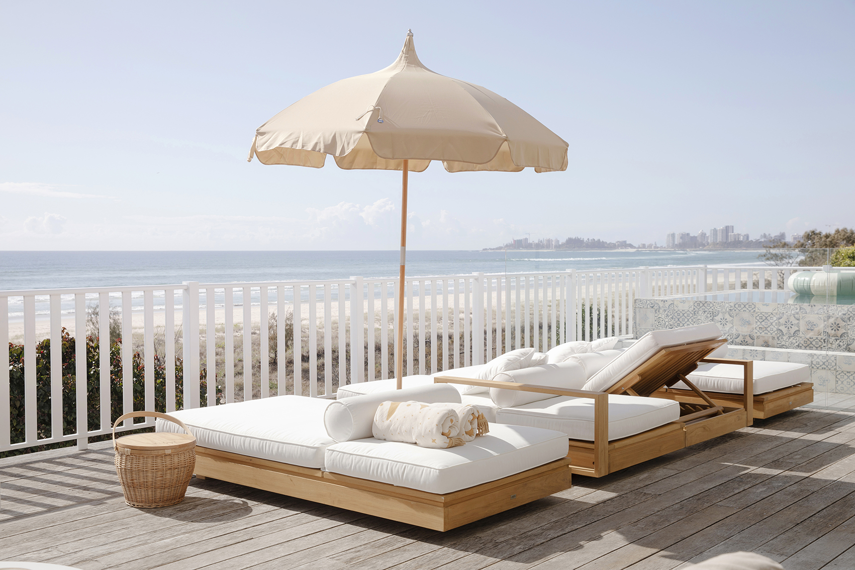 Avila Outdoor Double Sunlounger With Arms - Image 3