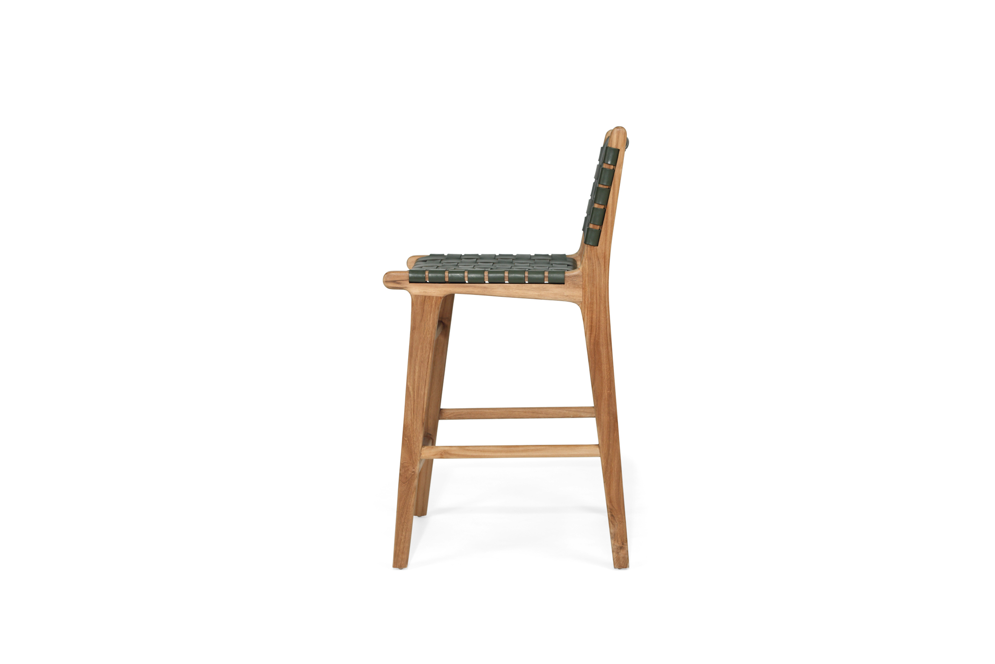 Pasadena Leather Counter Stool - Olive- Woven - Image 4