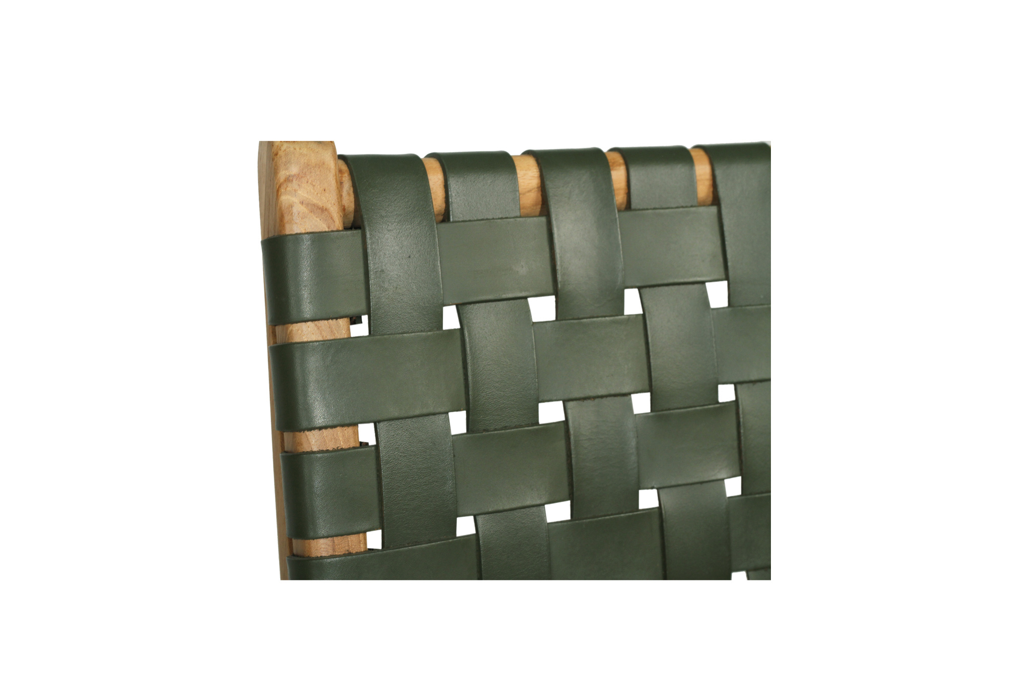 Pasadena Leather Counter Stool - Olive- Woven - Image 7