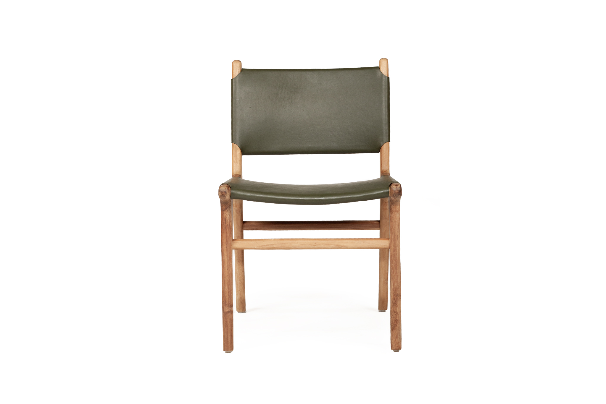 Pasadena Leather Side Chair - Olive - Image 3