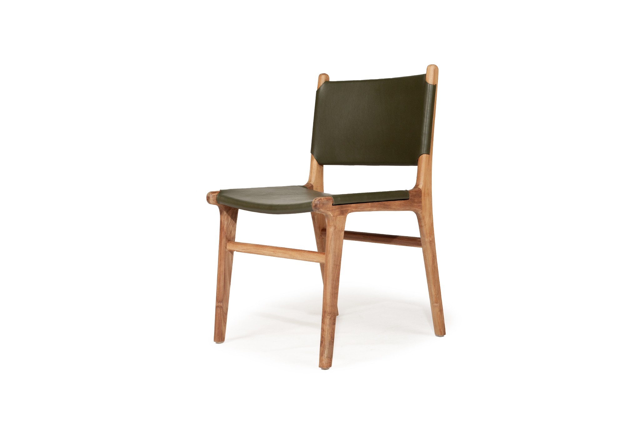 Pasadena Leather Side Chair - Olive