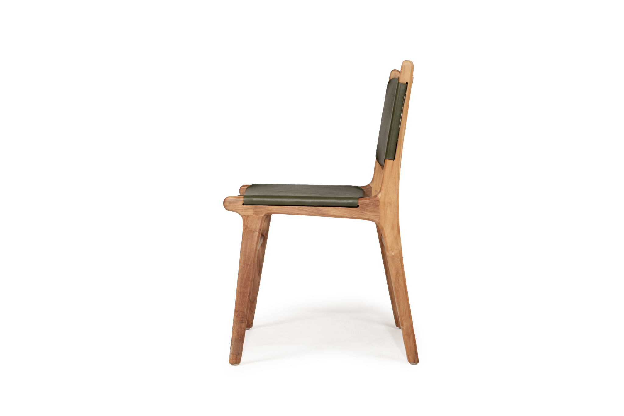Pasadena Leather Side Chair - Olive - Image 5