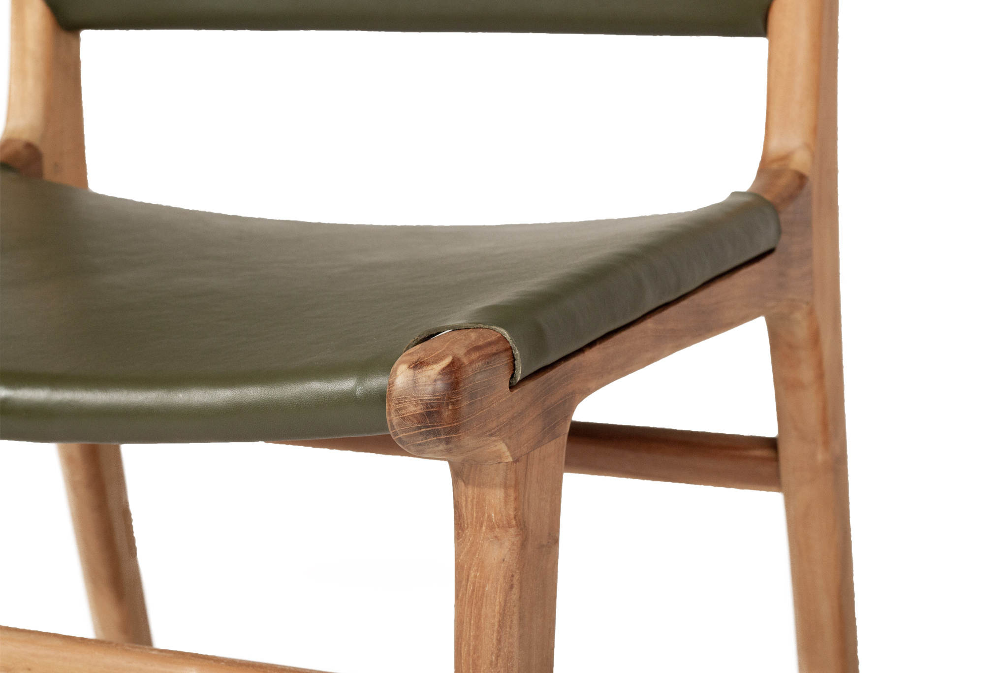 Pasadena Leather Side Chair - Olive - Image 8